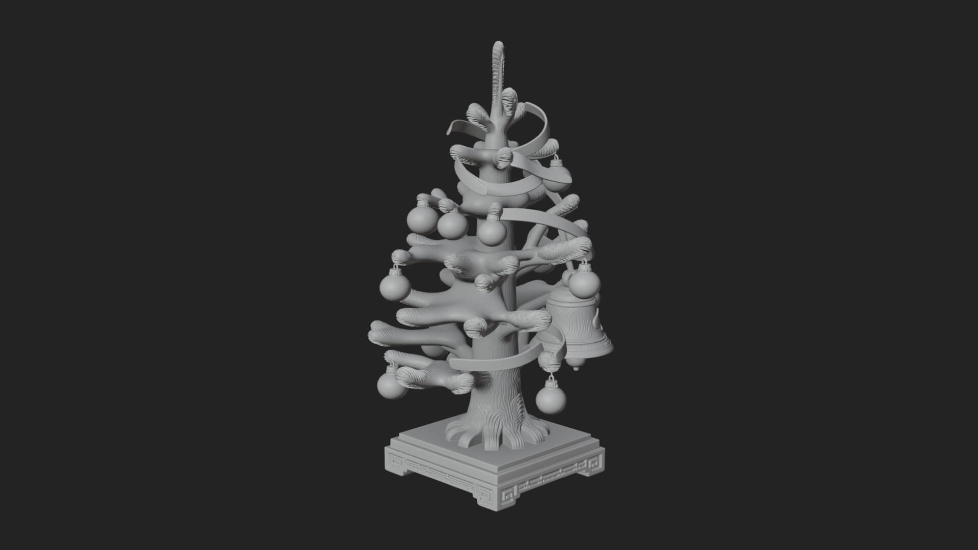 Decorated Christmas Tree Model Design 43 3D Print Model 3D Model