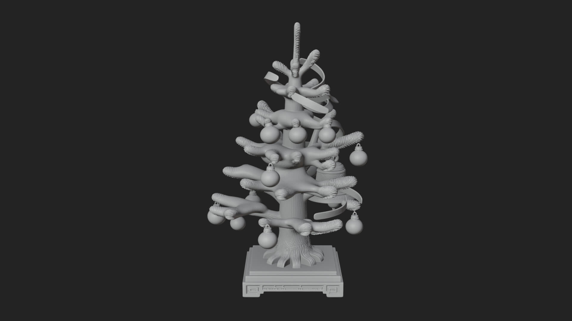 Decorated Christmas Tree Model Design 43 3D Print Model 3D Model