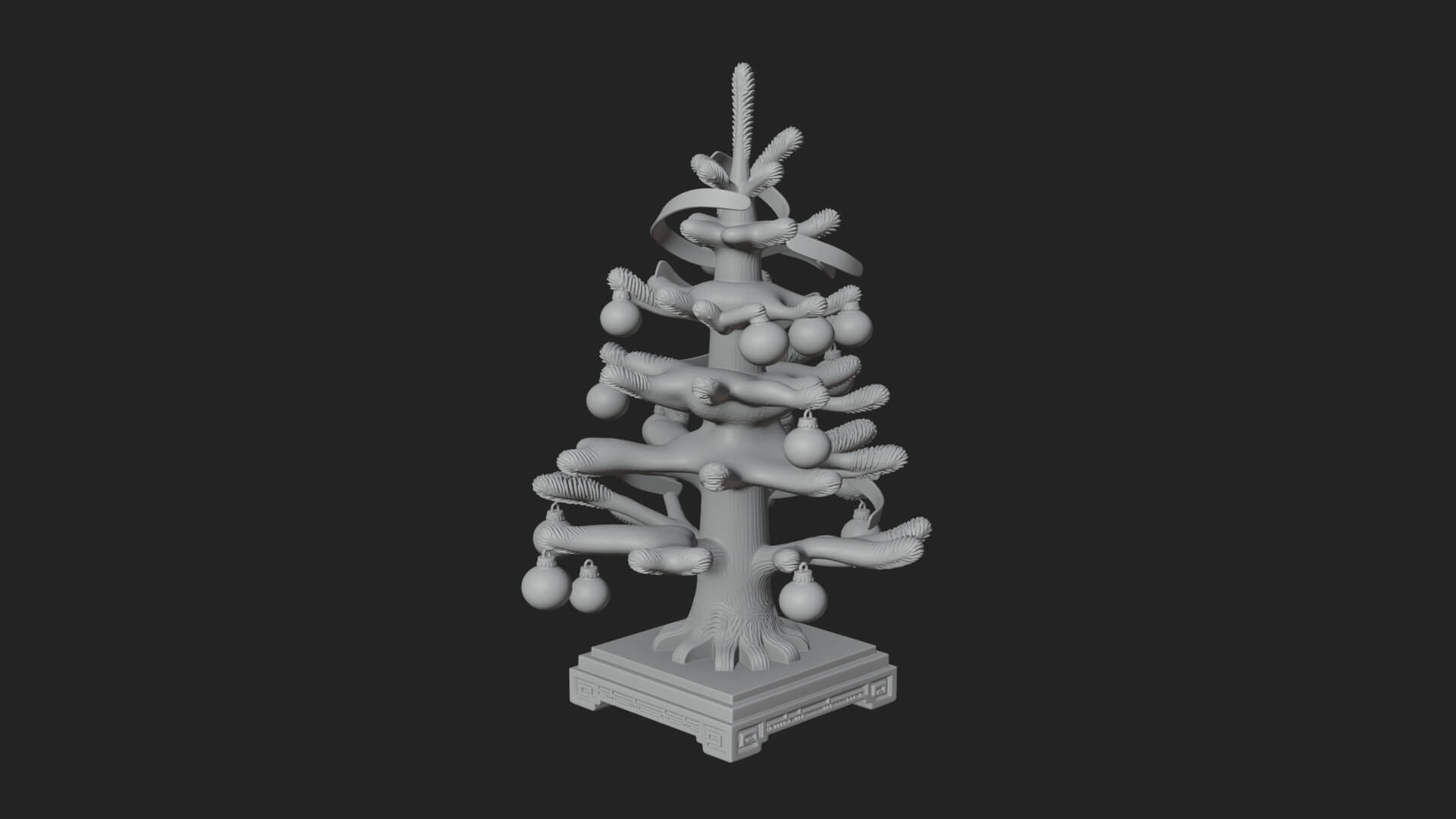 Decorated Christmas Tree Model Design 43 3D Print Model 3D Model