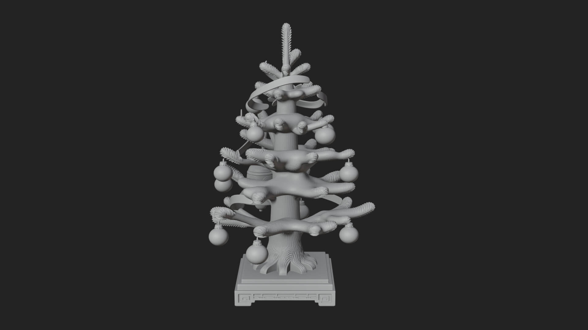 Decorated Christmas Tree Model Design 43 3D Print Model 3D Model