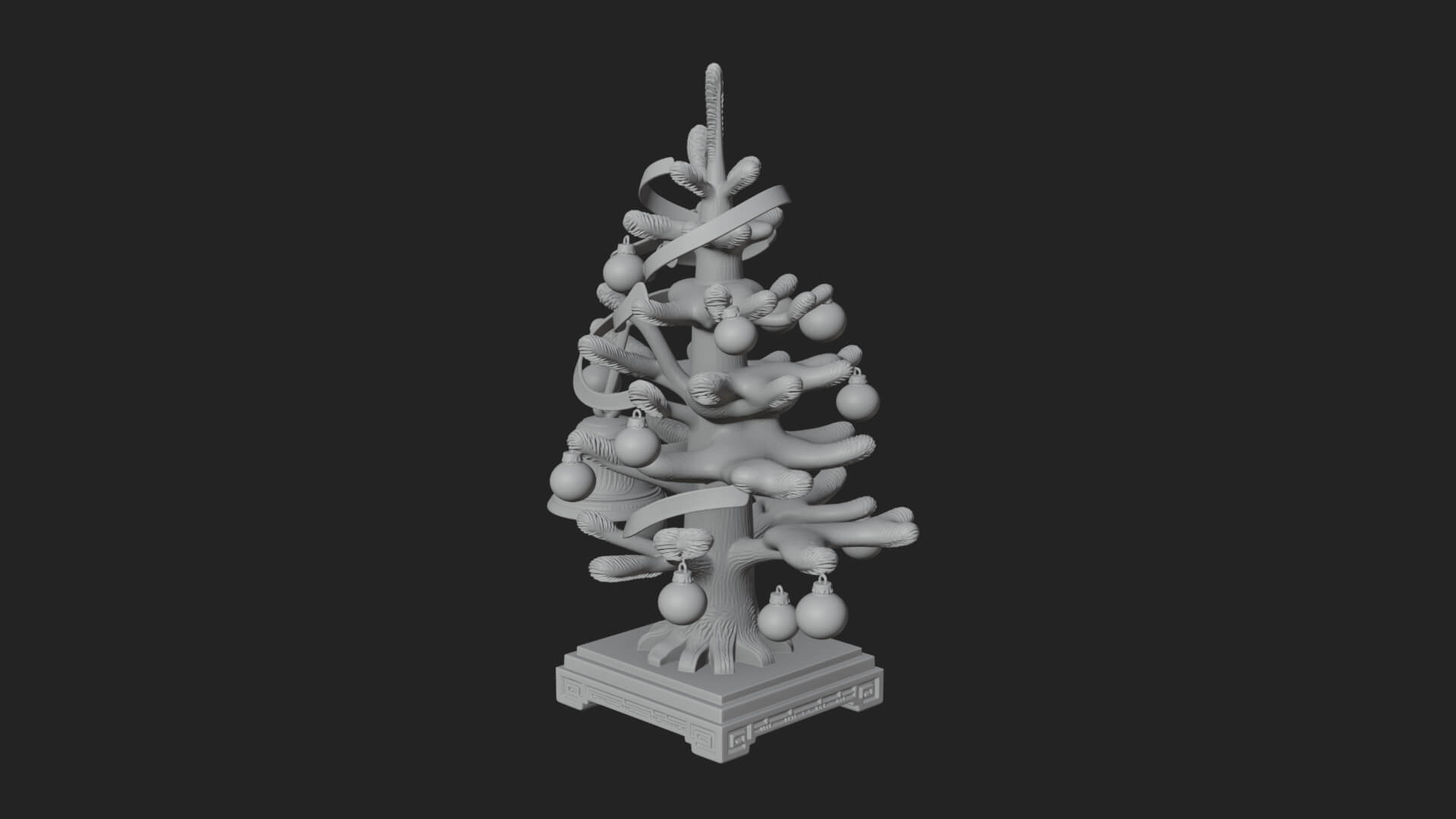 Decorated Christmas Tree Model Design 43 3D Print Model 3D Model