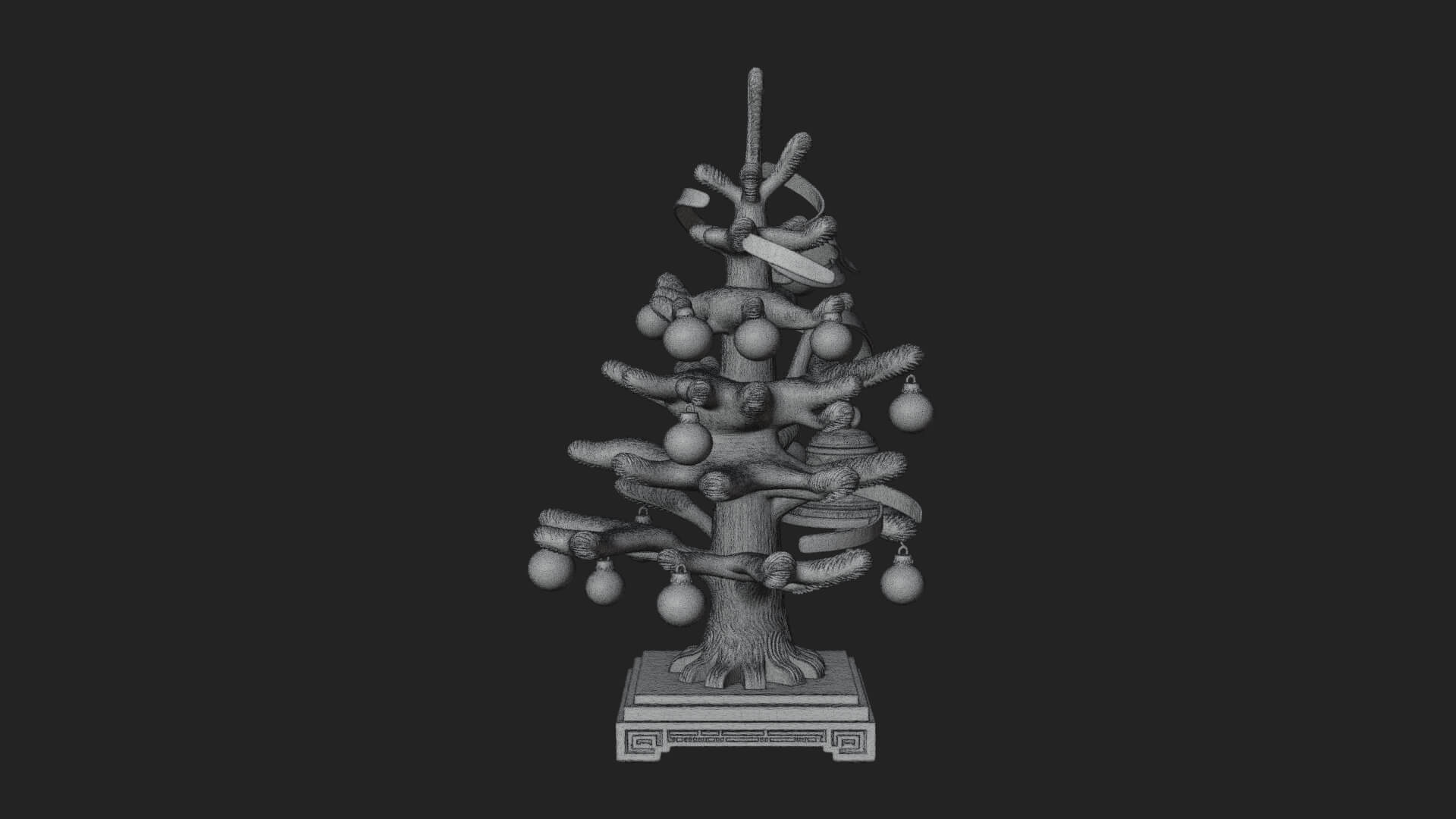 Decorated Christmas Tree Model Design 43 3D Print Model 3D Model