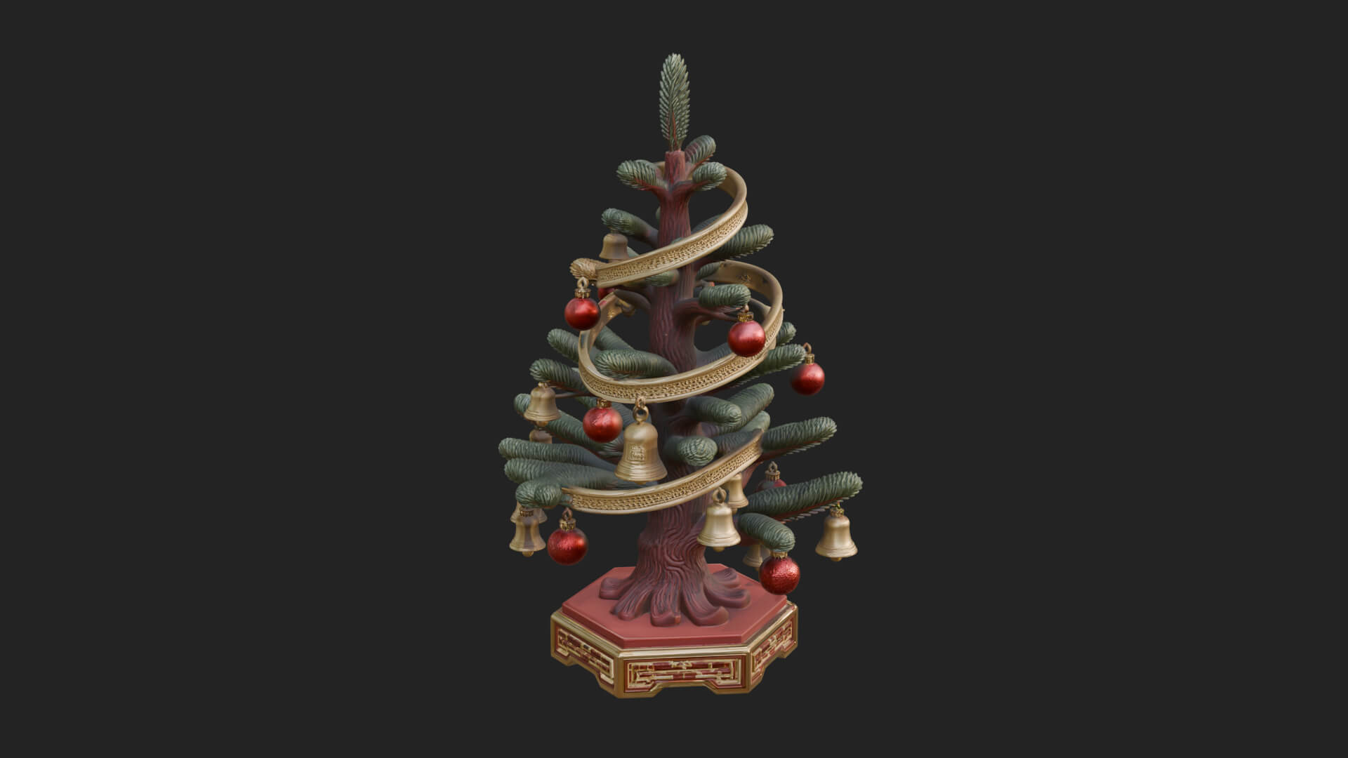 Decorated Christmas Tree Model Design 44 3D Print Model 3D Model