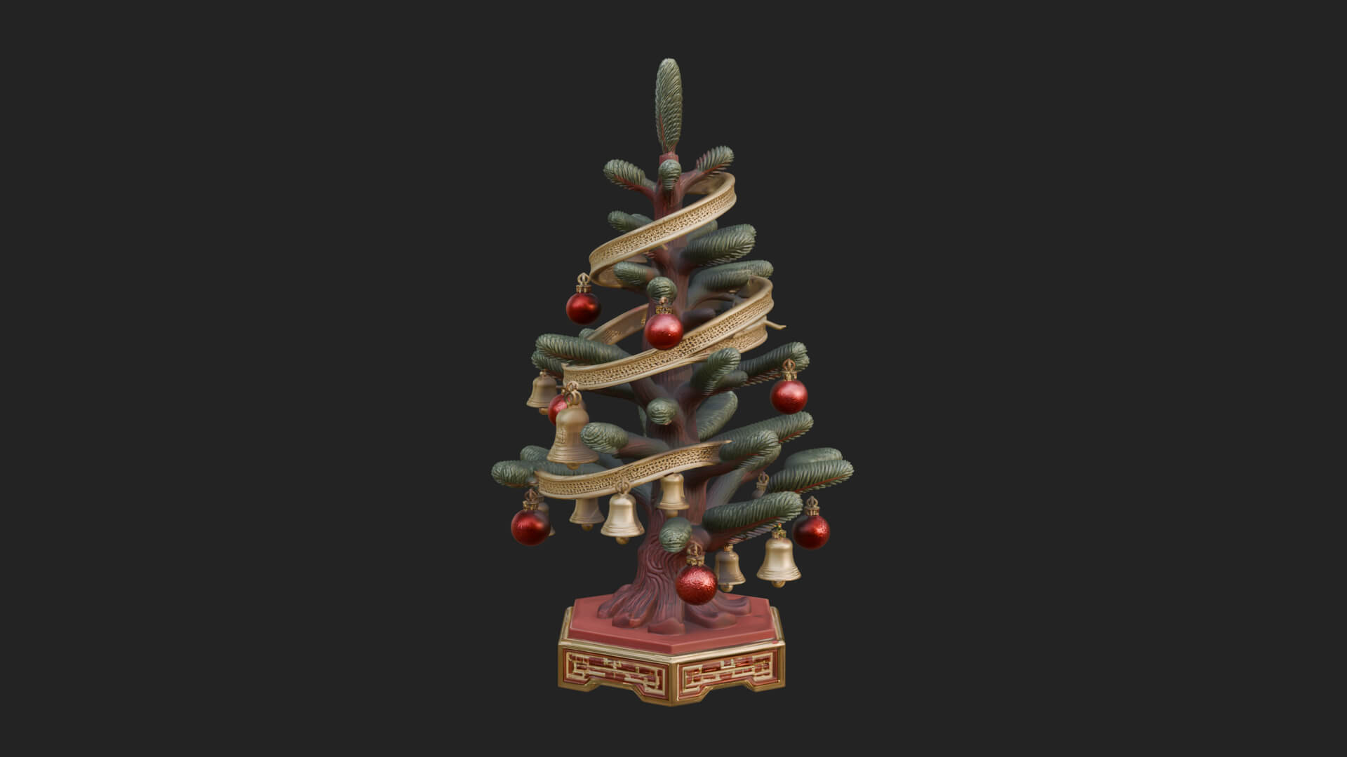 Decorated Christmas Tree Model Design 44 3D Print Model 3D Model