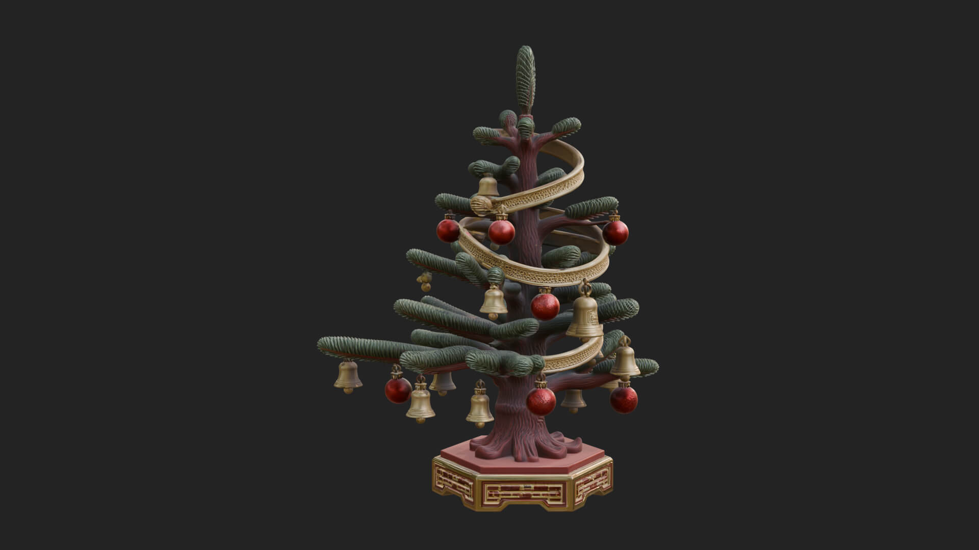 Decorated Christmas Tree Model Design 44 3D Print Model 3D Model