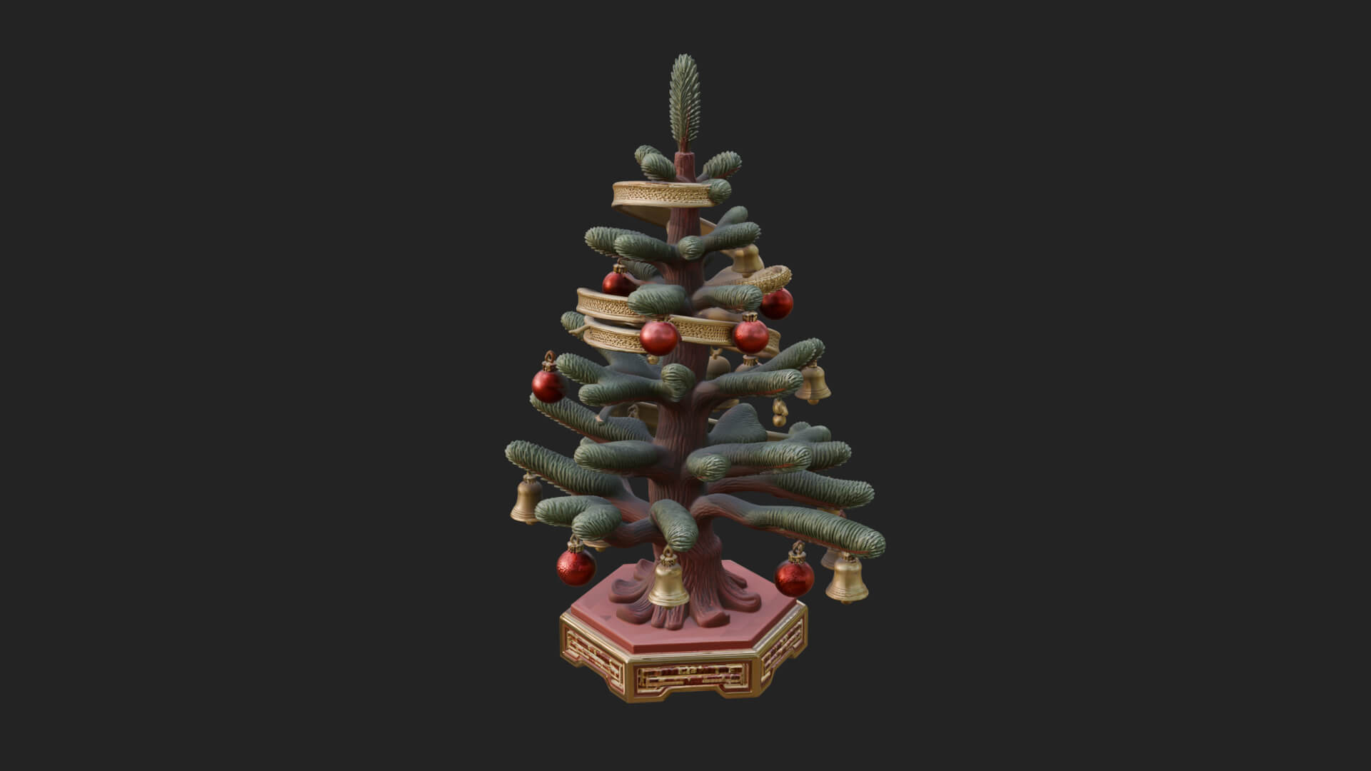 Decorated Christmas Tree Model Design 44 3D Print Model 3D Model