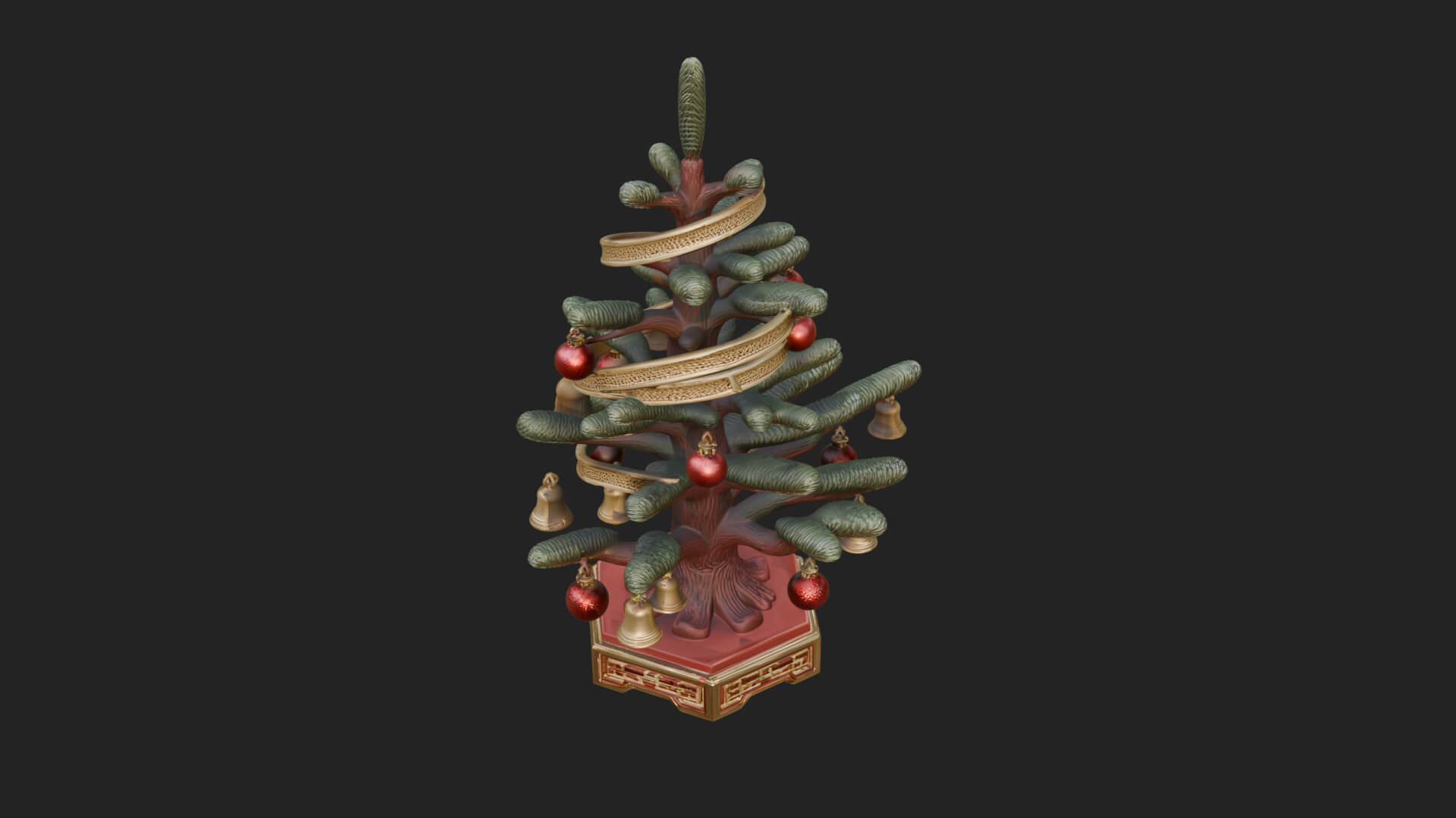 Decorated Christmas Tree Model Design 44 3D Print Model 3D Model