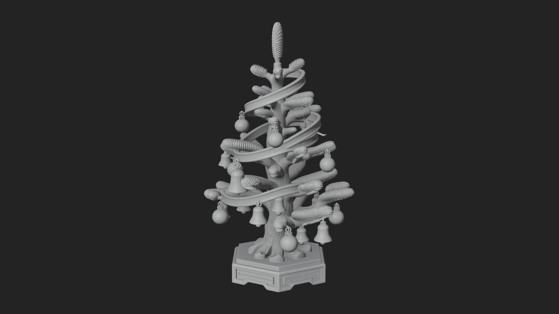 Decorated Christmas Tree Model Design 44 3D Print Model 3D Model