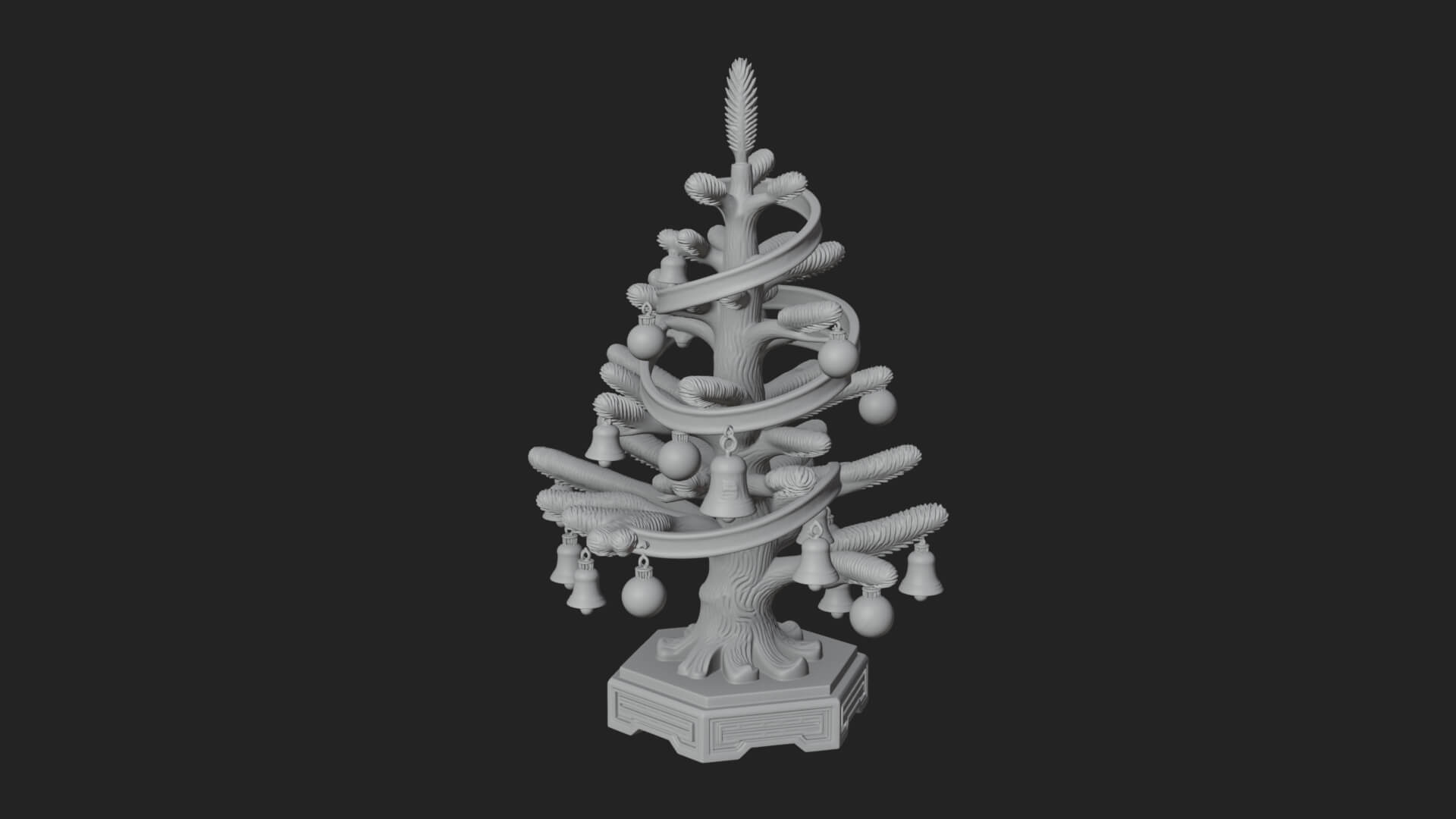 Decorated Christmas Tree Model Design 44 3D Print Model 3D Model