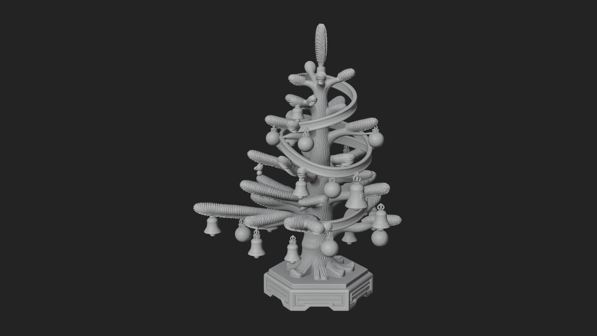 Decorated Christmas Tree Model Design 44 3D Print Model 3D Model
