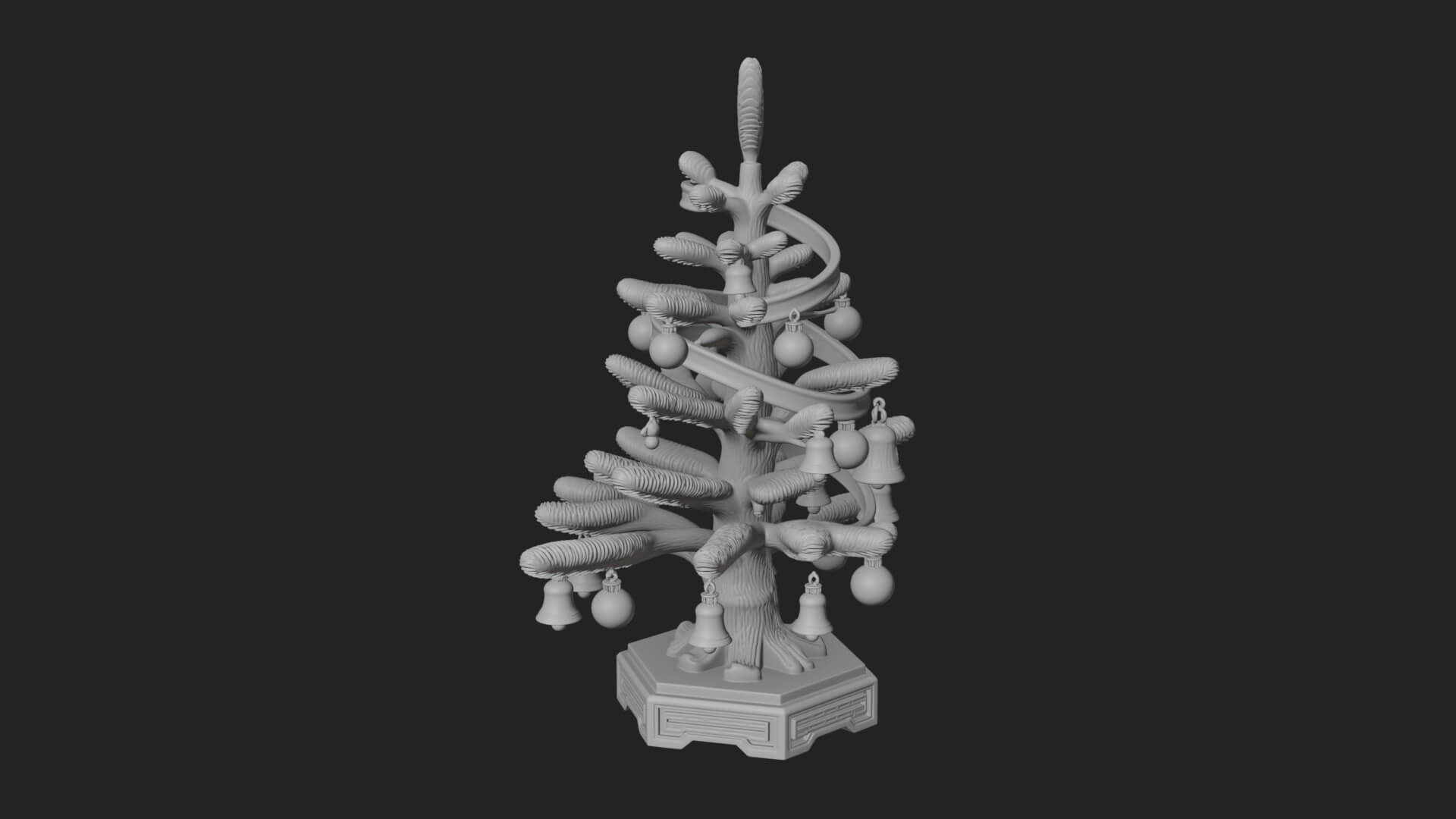 Decorated Christmas Tree Model Design 44 3D Print Model 3D Model