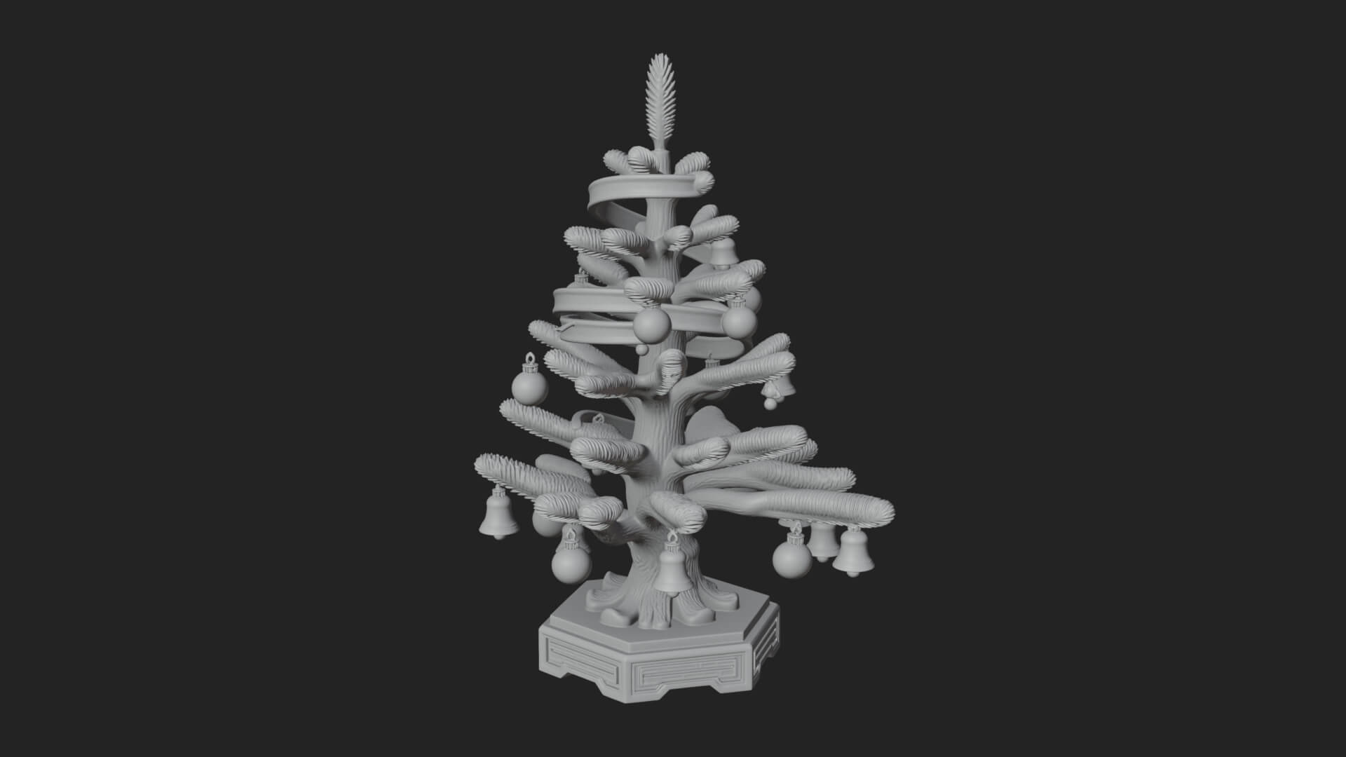 Decorated Christmas Tree Model Design 44 3D Print Model 3D Model