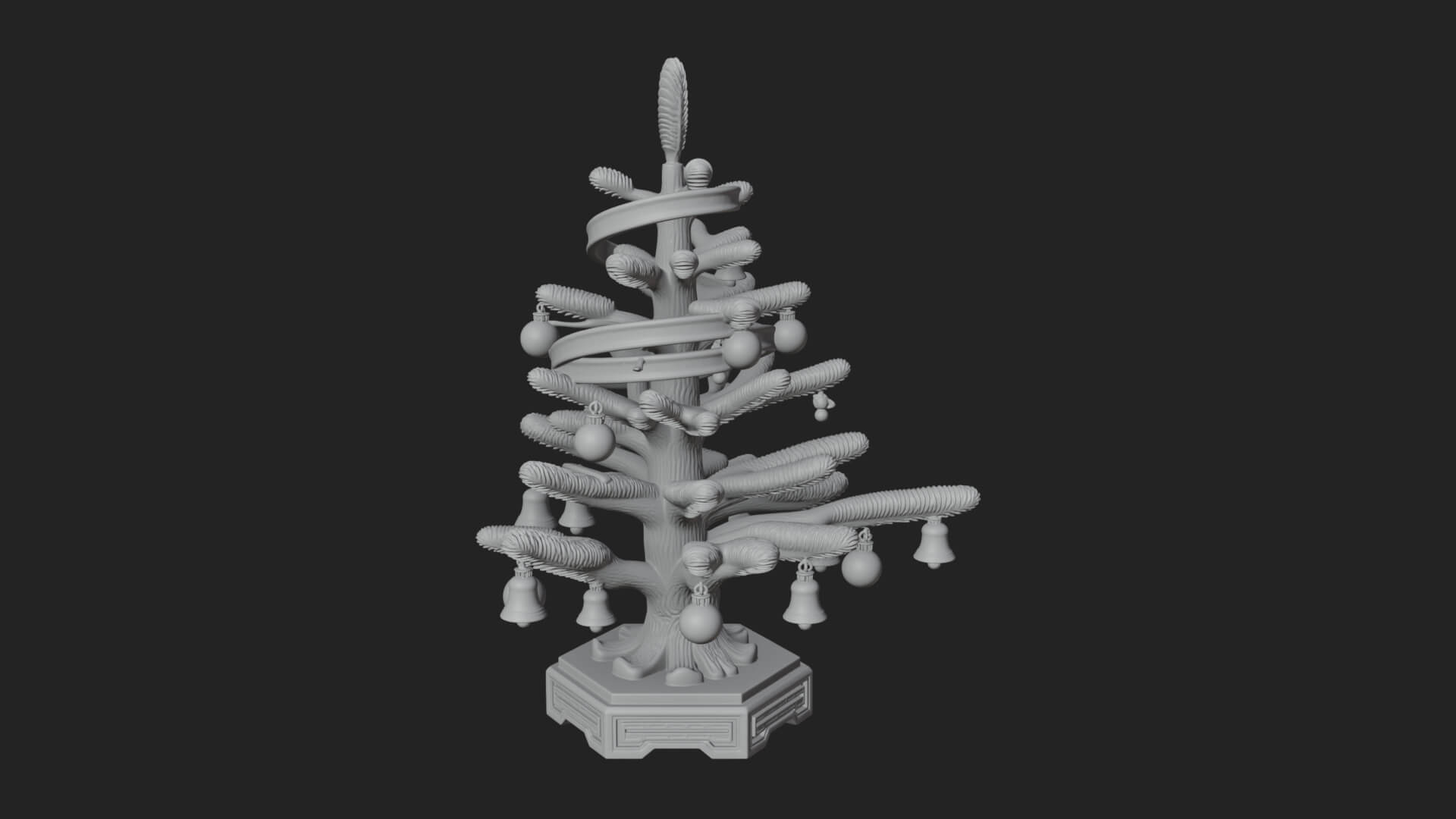 Decorated Christmas Tree Model Design 44 3D Print Model 3D Model
