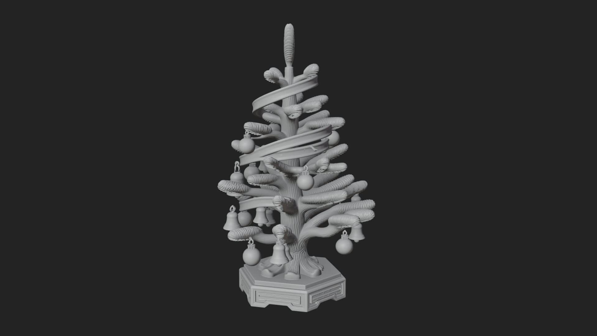 Decorated Christmas Tree Model Design 44 3D Print Model 3D Model
