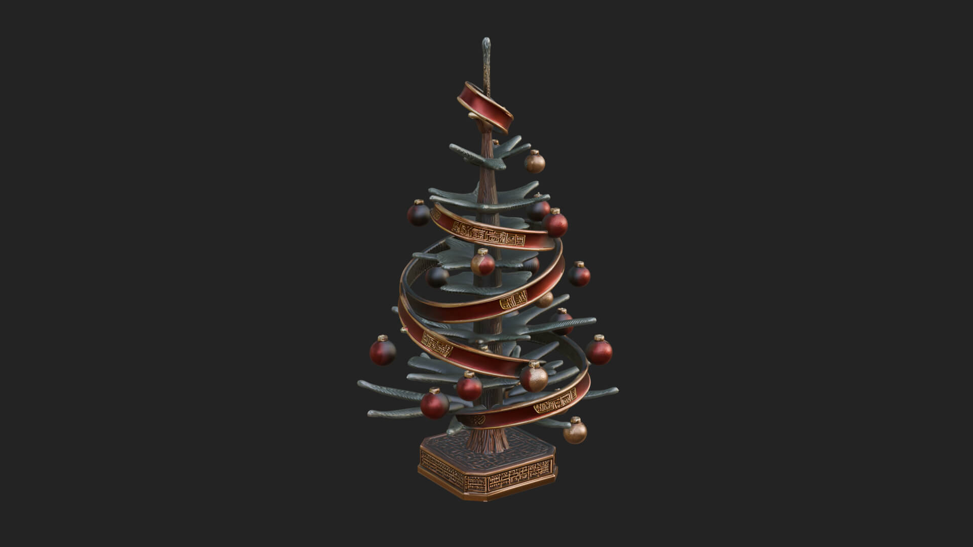 Decorated Christmas Tree Model Design 45 3D Print Model 3D Model
