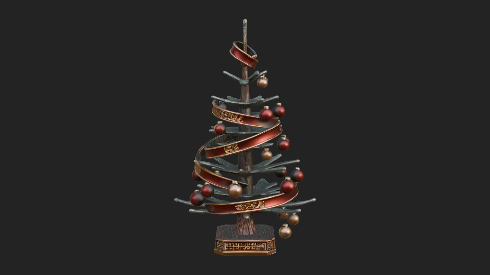 Decorated Christmas Tree Model Design 45 3D Print Model 3D Model