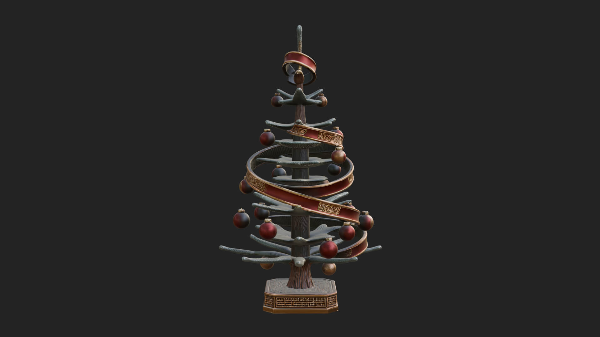 Decorated Christmas Tree Model Design 45 3D Print Model 3D Model