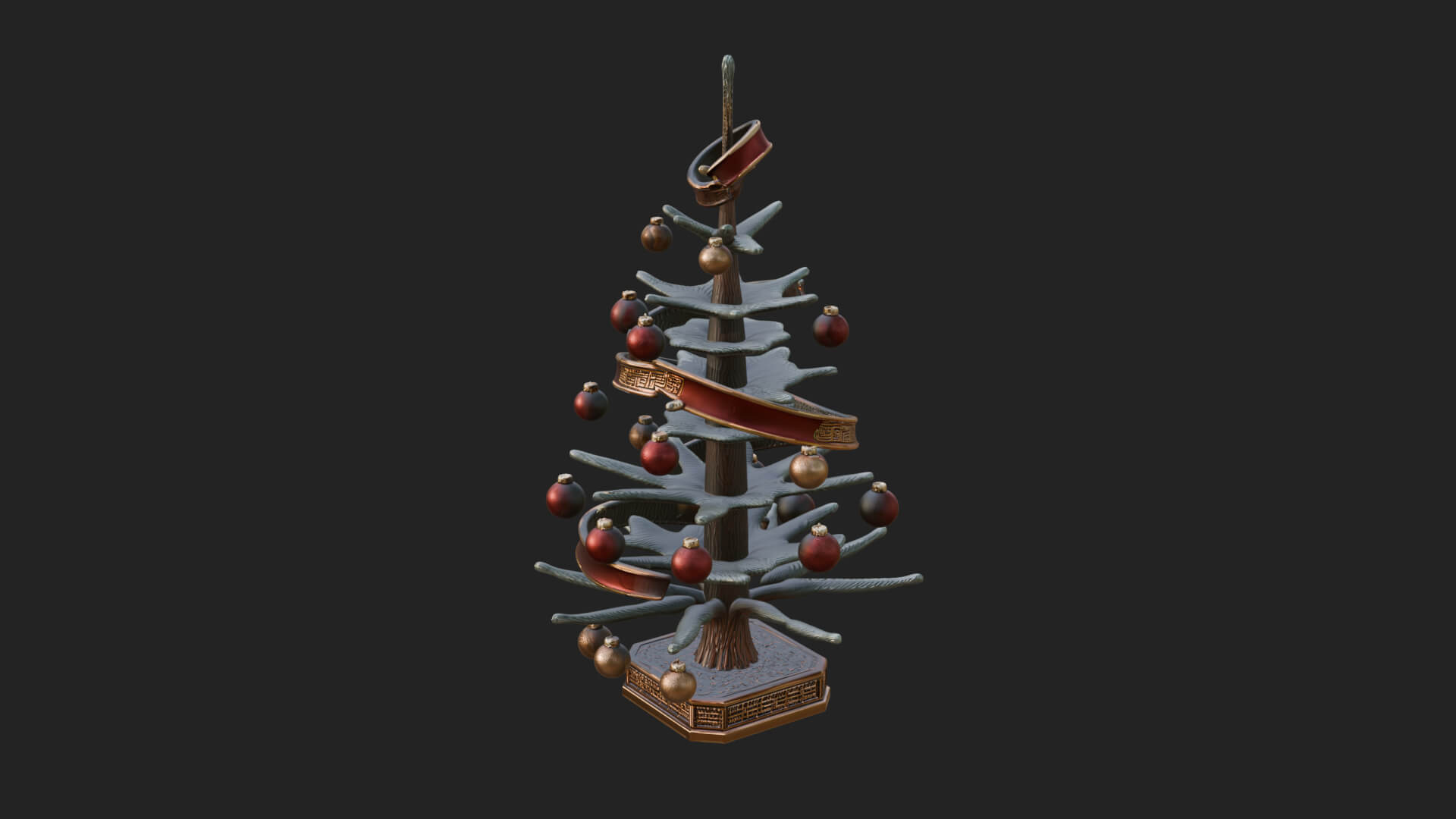 Decorated Christmas Tree Model Design 45 3D Print Model 3D Model
