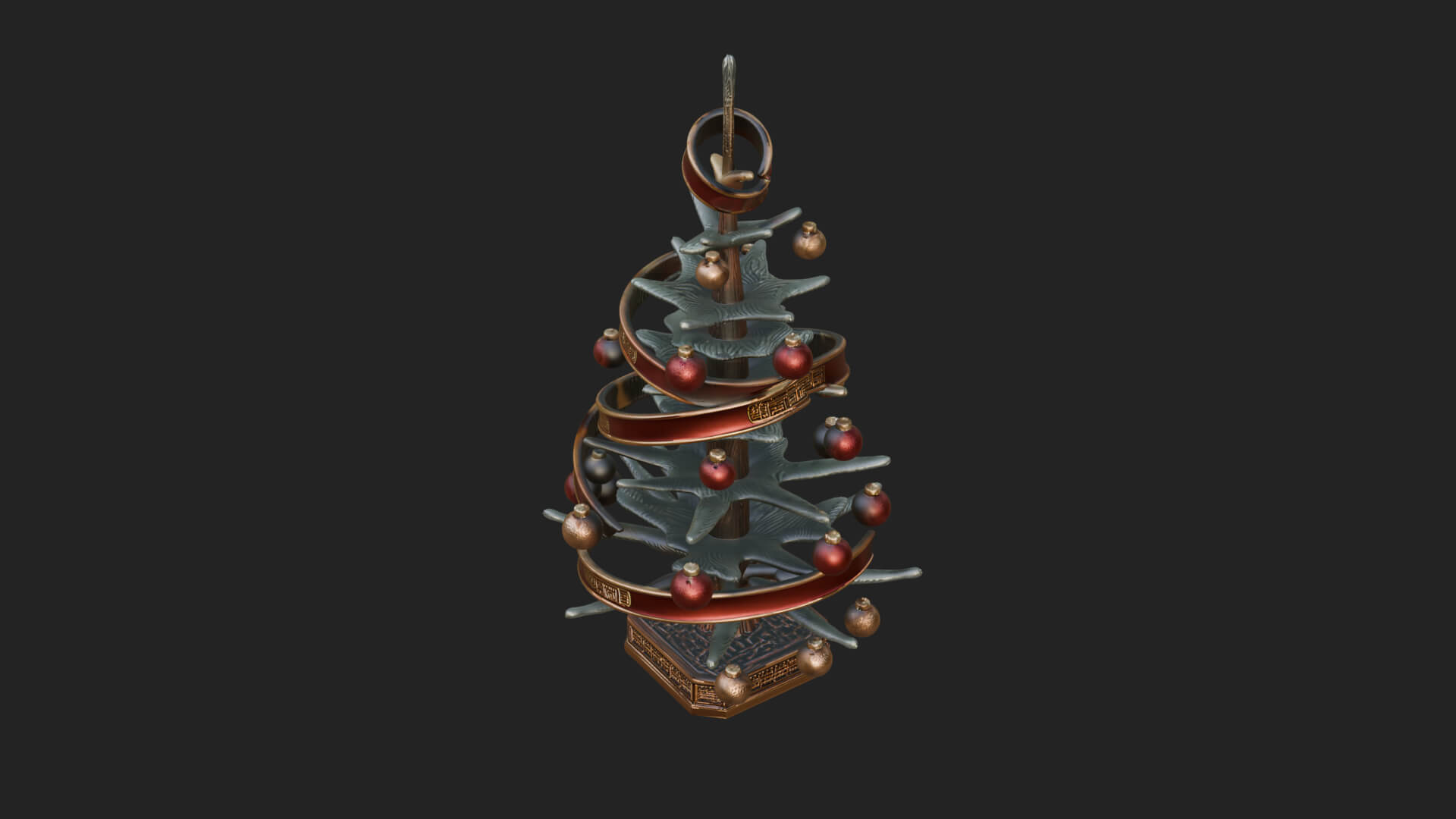 Decorated Christmas Tree Model Design 45 3D Print Model 3D Model