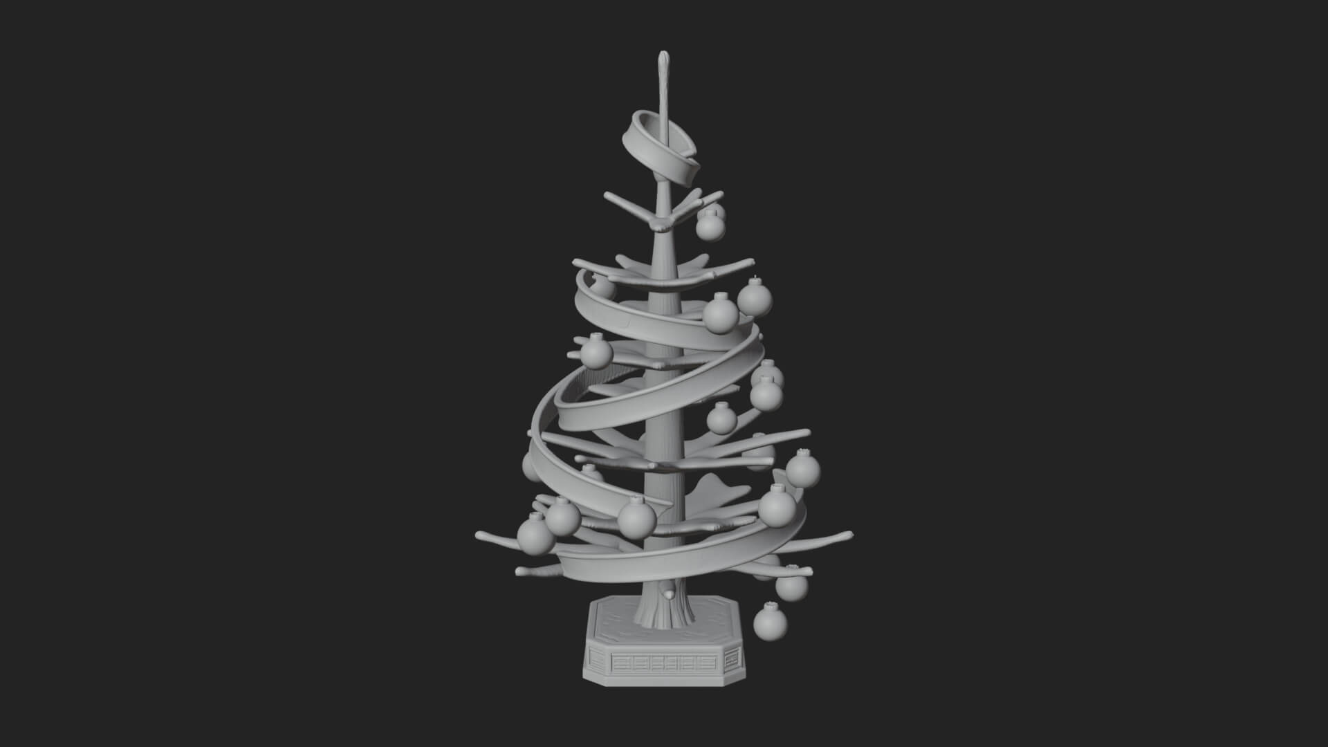 Decorated Christmas Tree Model Design 45 3D Print Model 3D Model