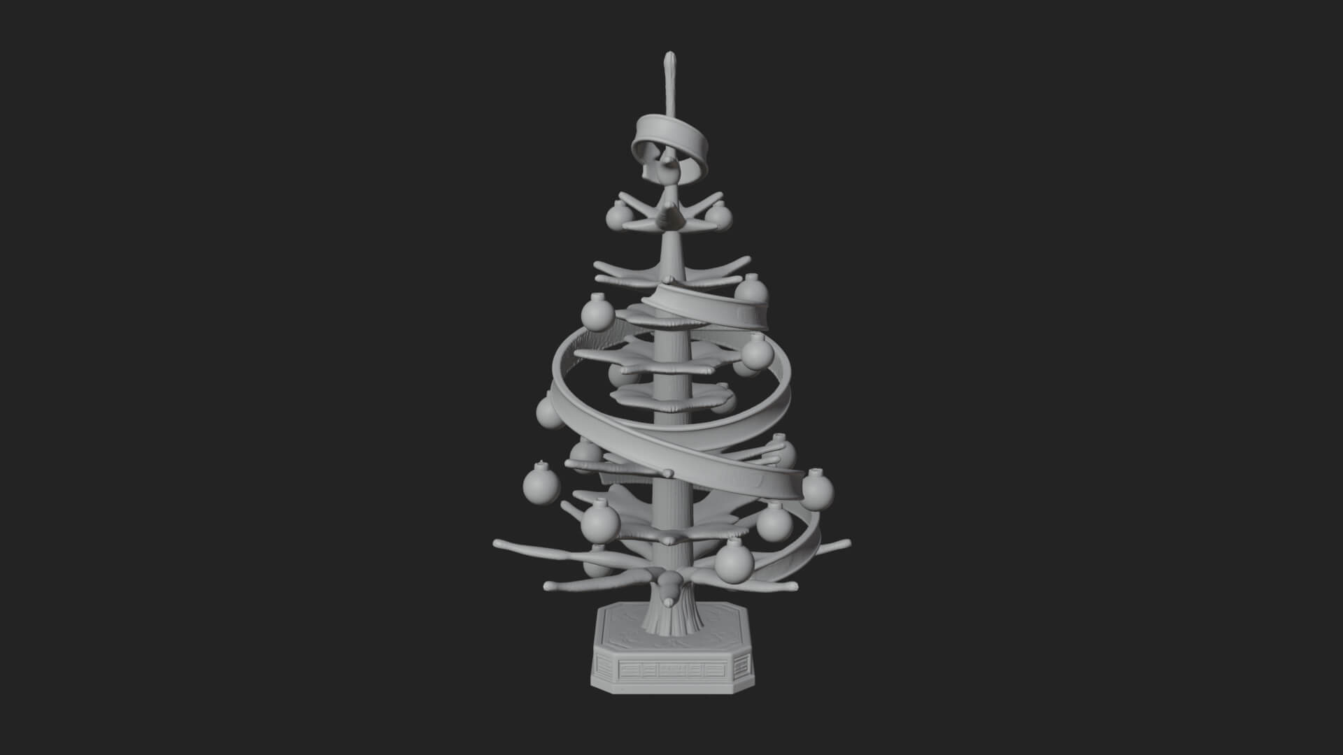 Decorated Christmas Tree Model Design 45 3D Print Model 3D Model