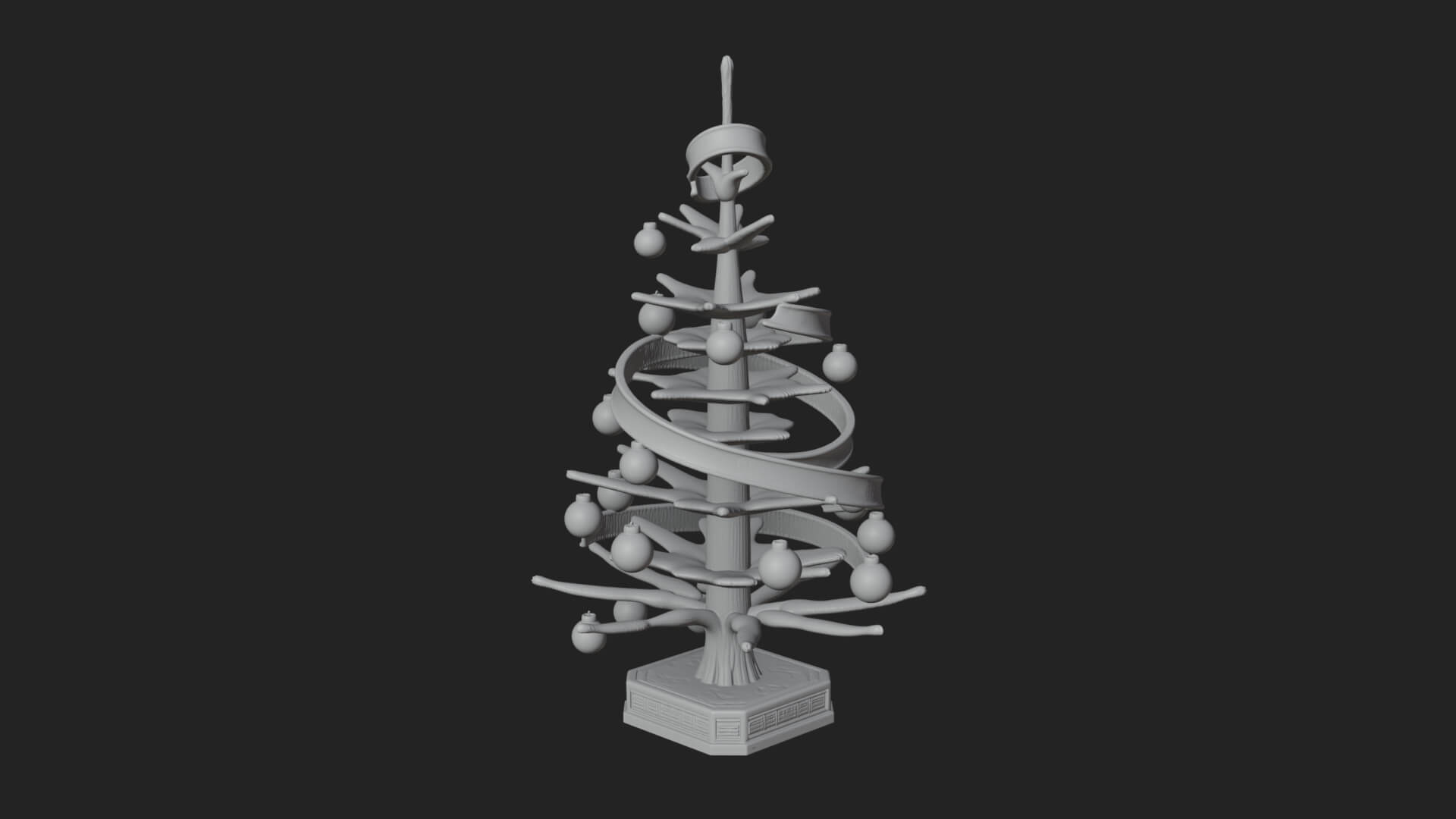 Decorated Christmas Tree Model Design 45 3D Print Model 3D Model