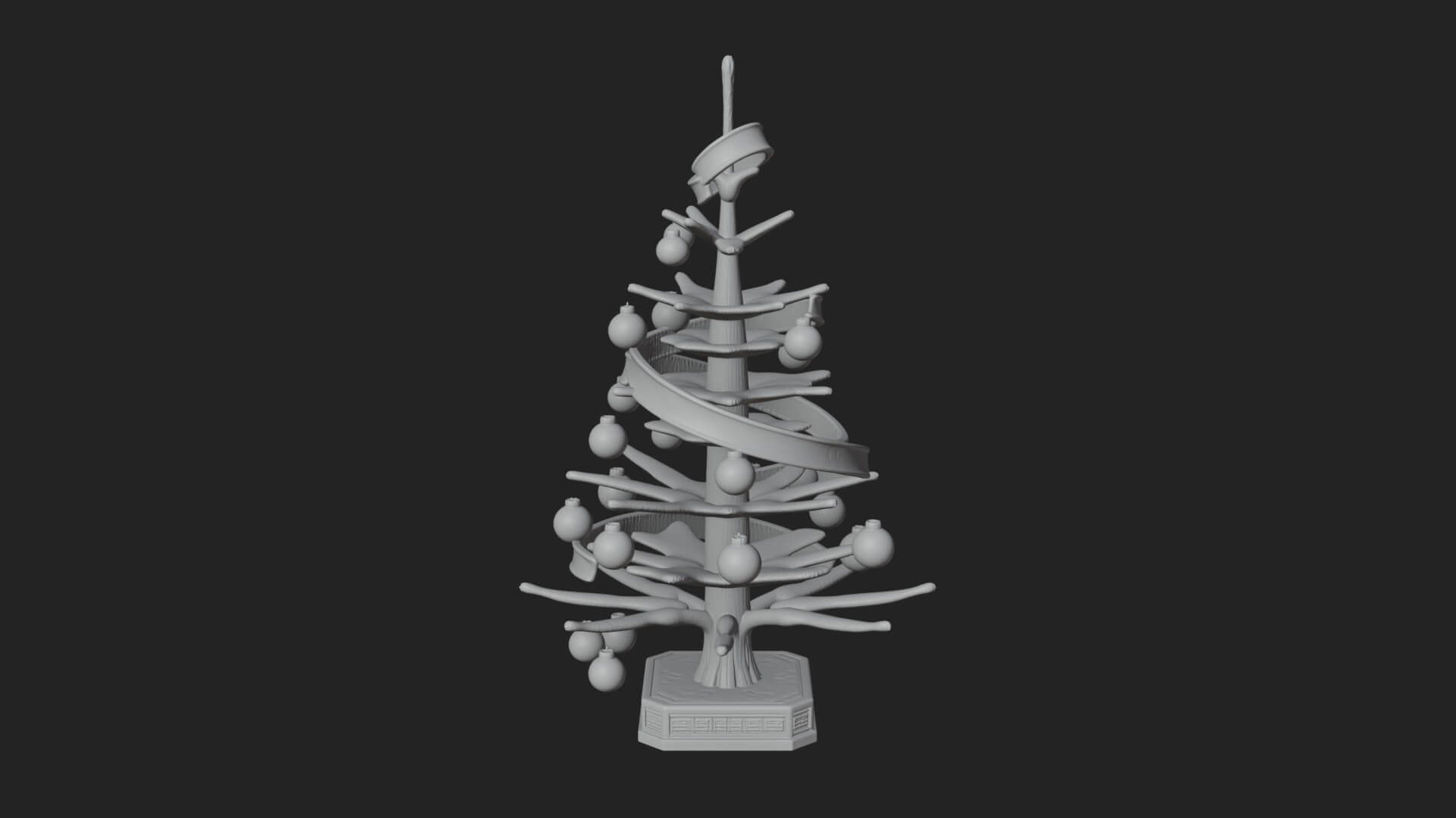 Decorated Christmas Tree Model Design 45 3D Print Model 3D Model