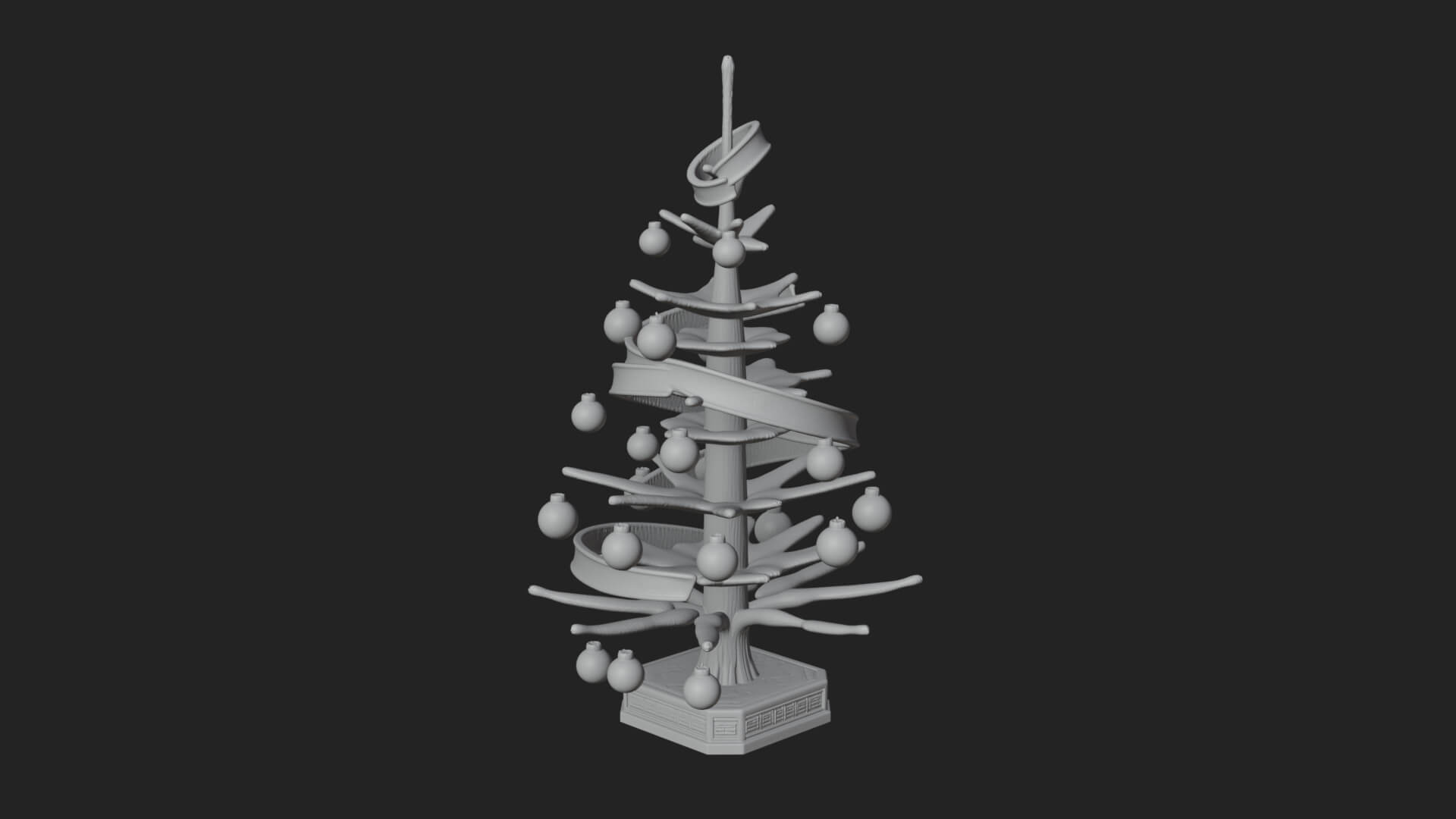 Decorated Christmas Tree Model Design 45 3D Print Model 3D Model