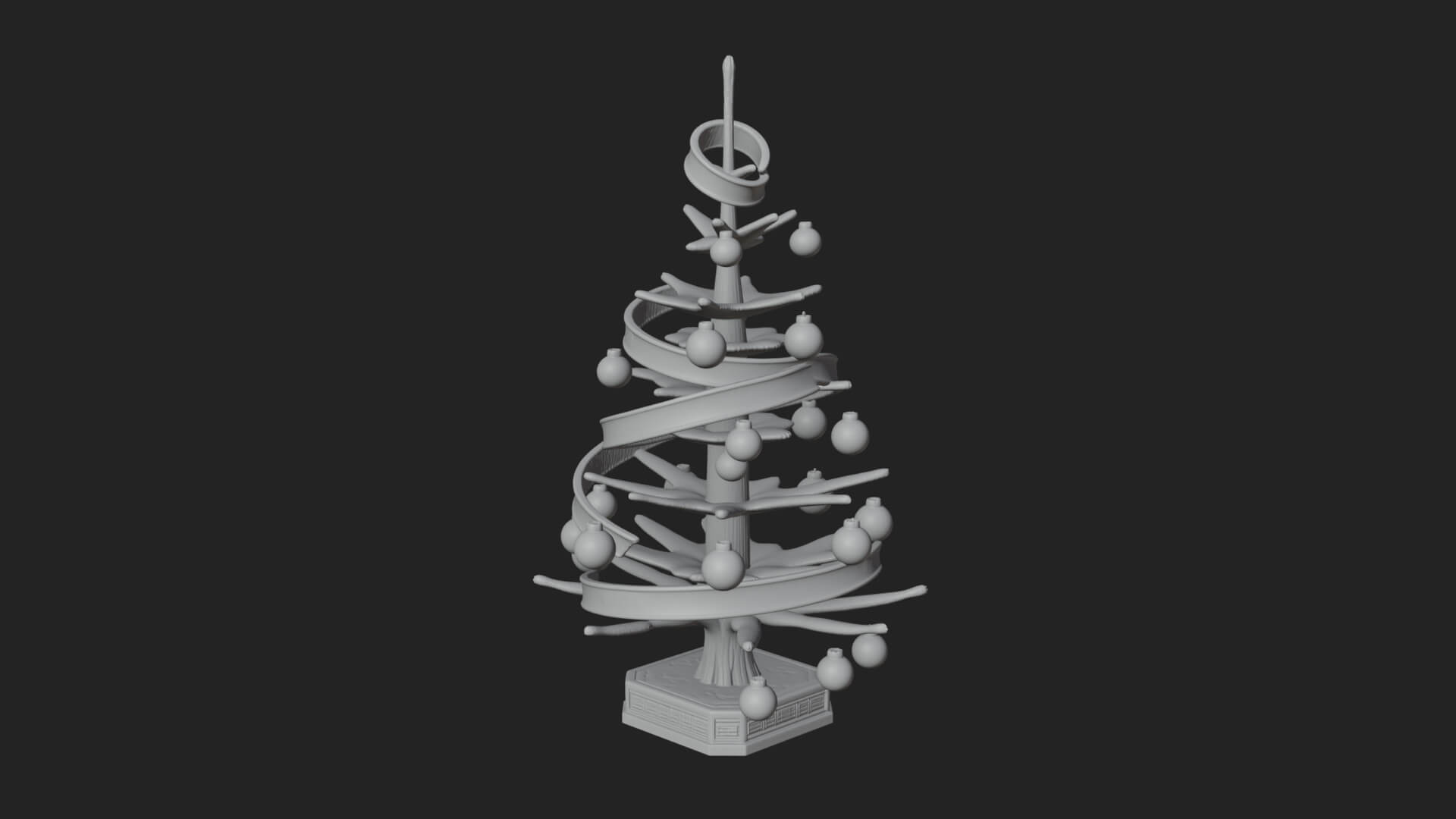 Decorated Christmas Tree Model Design 45 3D Print Model 3D Model