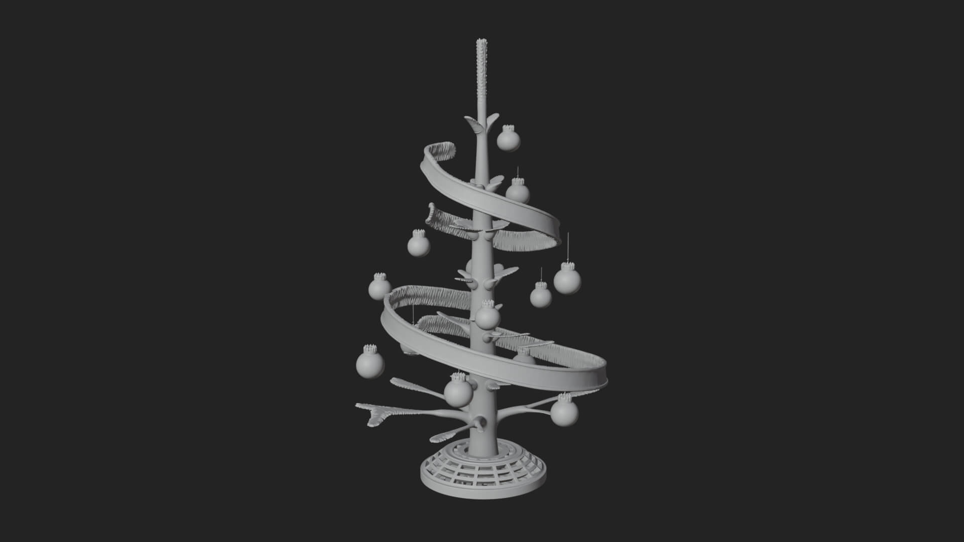Decorated Christmas Tree Model Design 46 3D Print Model 3D Model