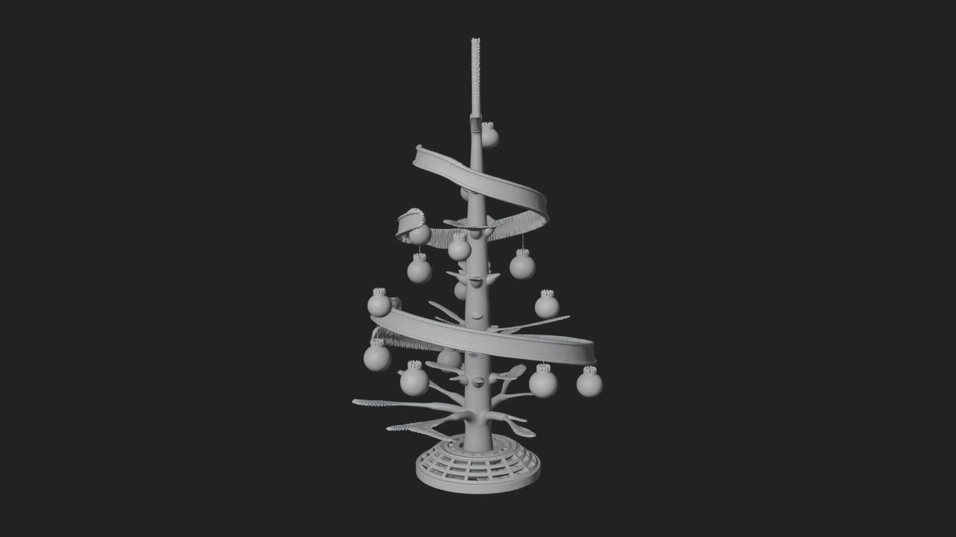 Decorated Christmas Tree Model Design 46 3D Print Model 3D Model
