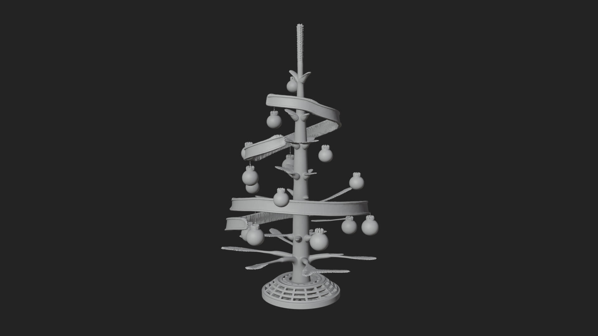 Decorated Christmas Tree Model Design 46 3D Print Model 3D Model