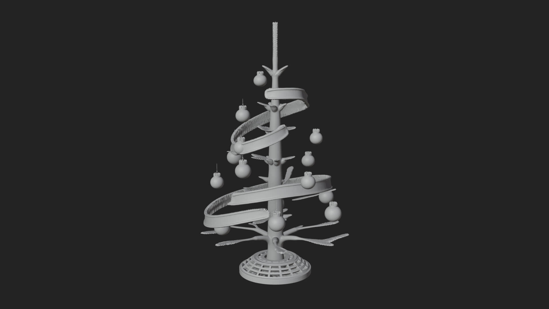Decorated Christmas Tree Model Design 46 3D Print Model 3D Model