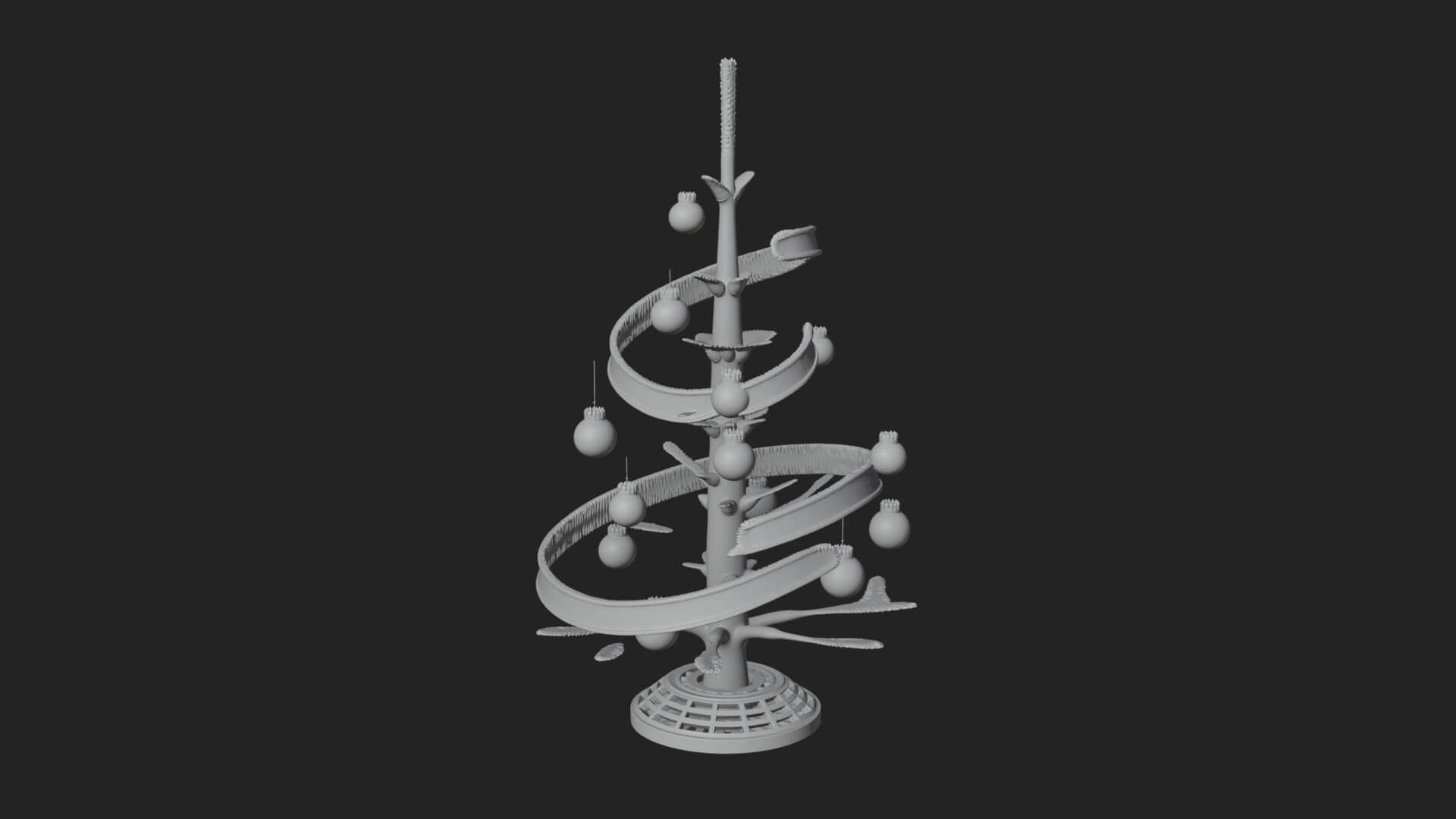 Decorated Christmas Tree Model Design 46 3D Print Model 3D Model
