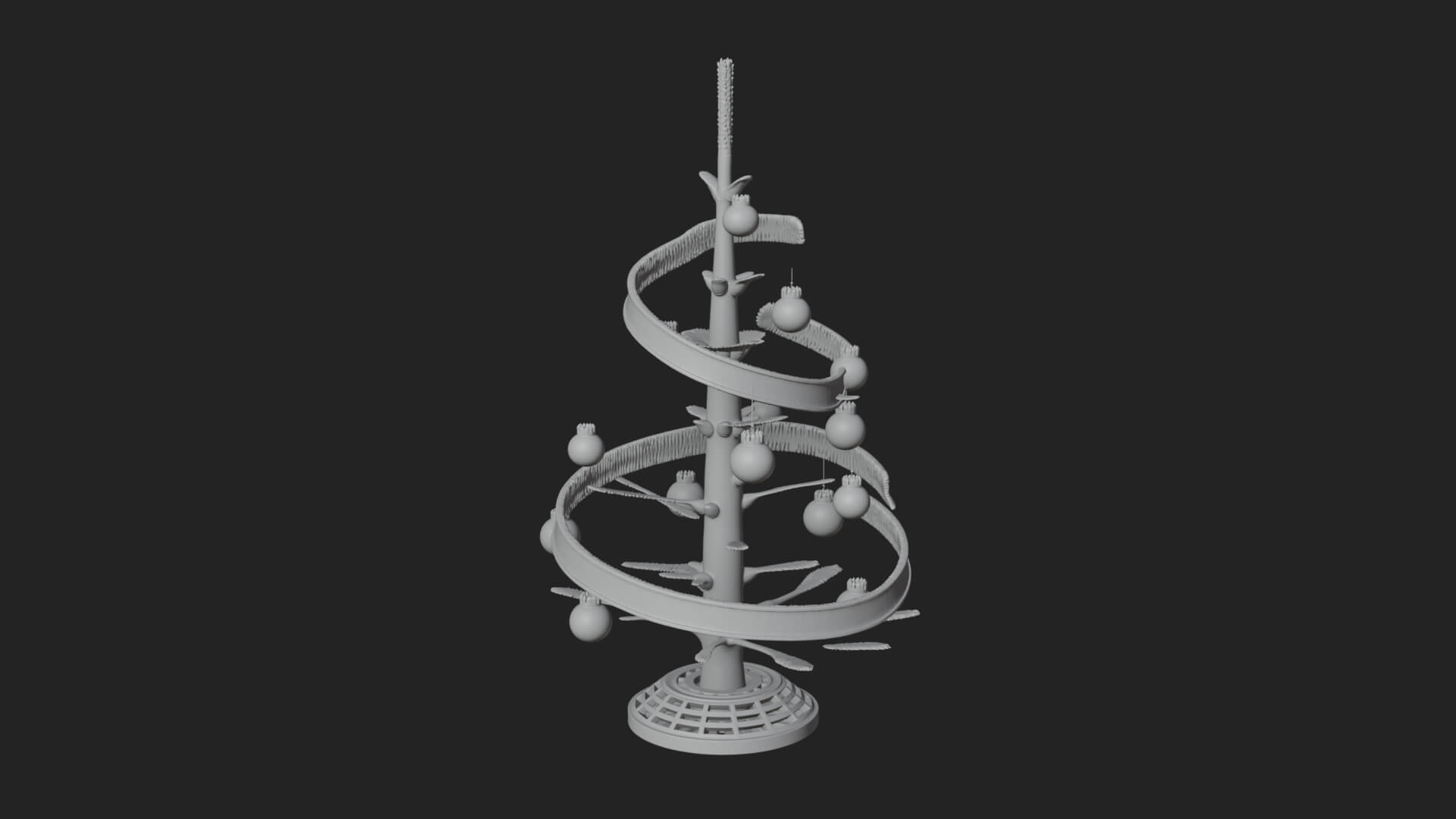 Decorated Christmas Tree Model Design 46 3D Print Model 3D Model