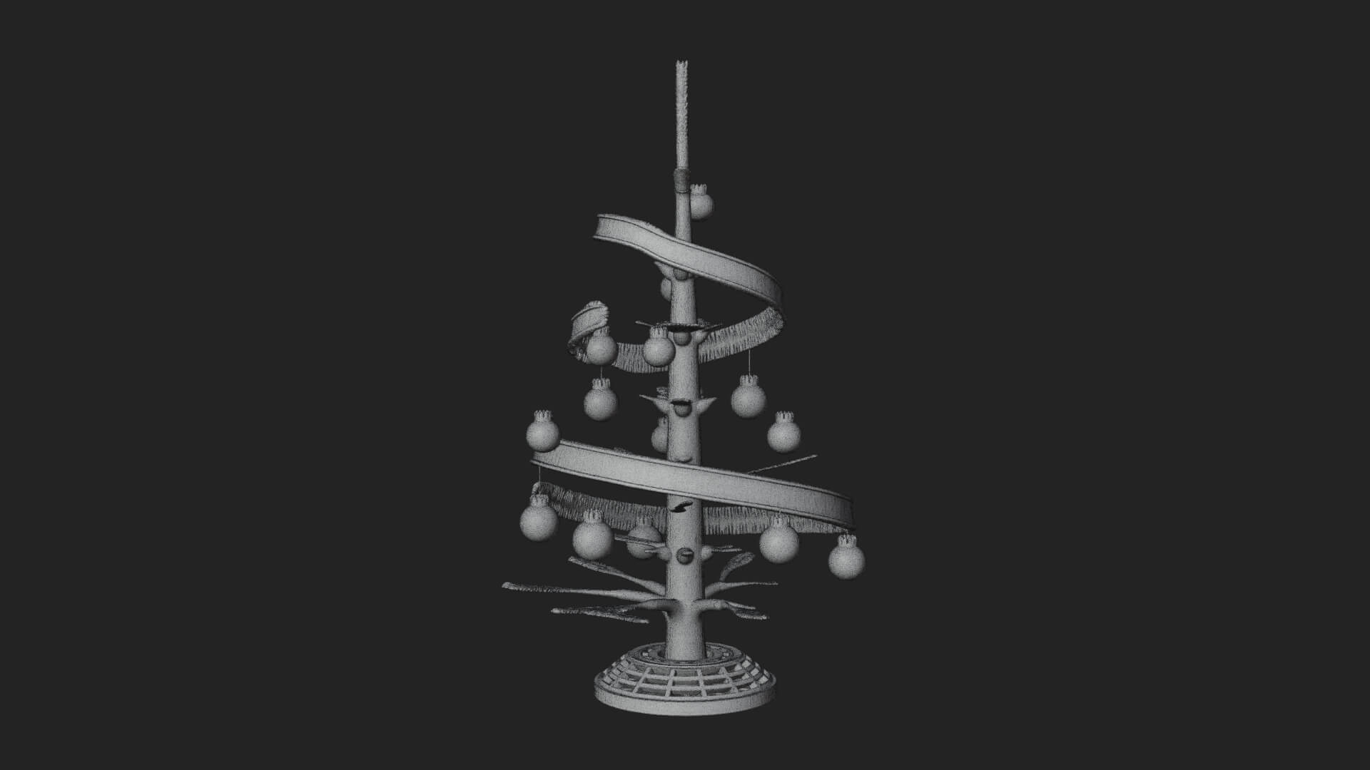 Decorated Christmas Tree Model Design 46 3D Print Model 3D Model
