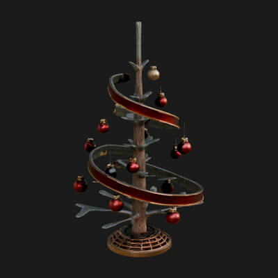 Decorated Christmas Tree Model Design 46 3D Print Model