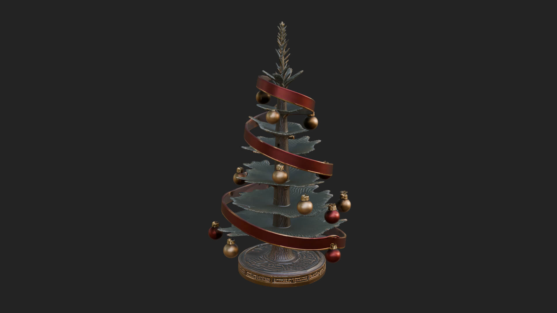 Decorated Christmas Tree Model Design 47 3D Print Model 3D Model