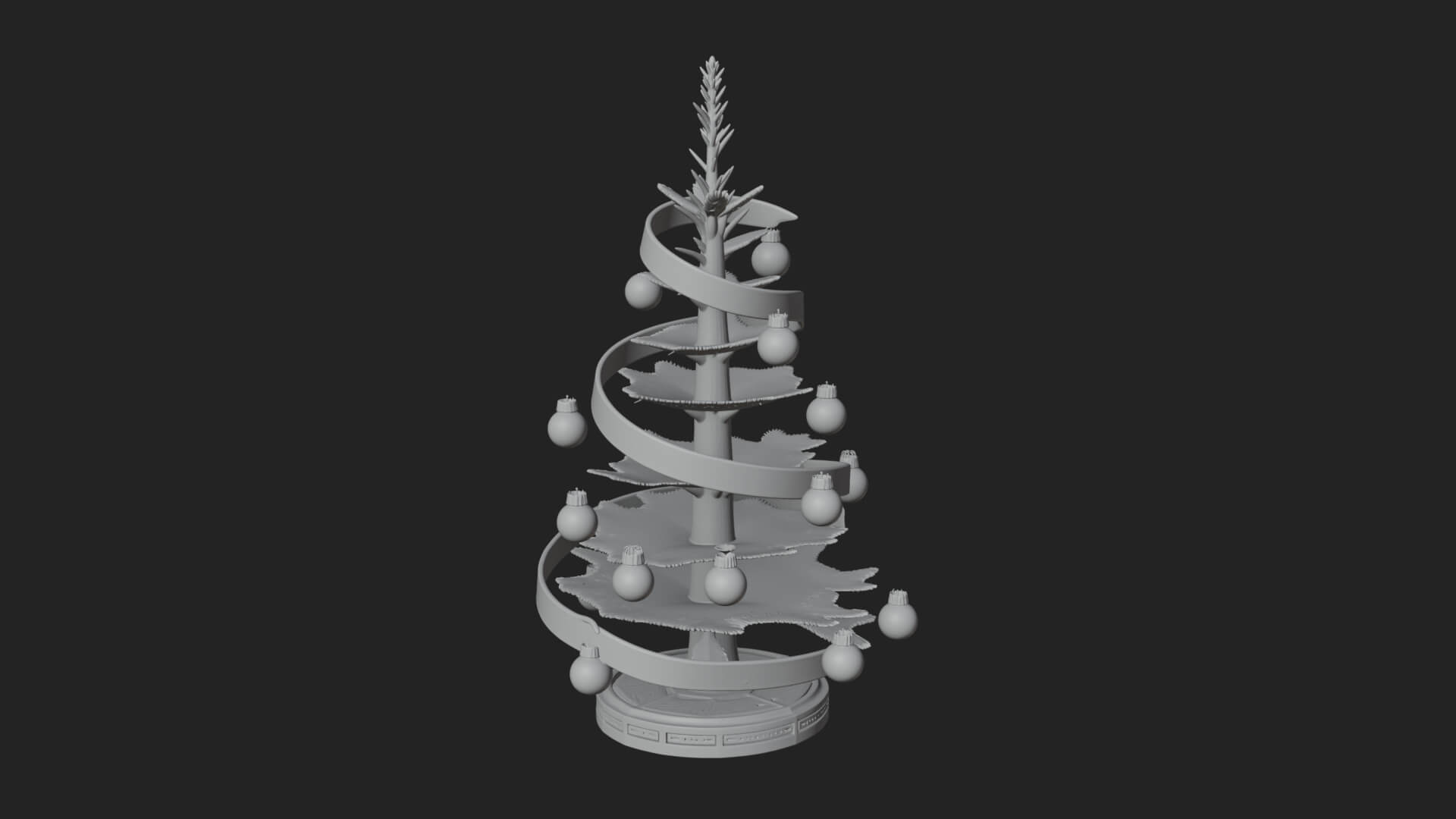 Decorated Christmas Tree Model Design 47 3D Print Model 3D Model