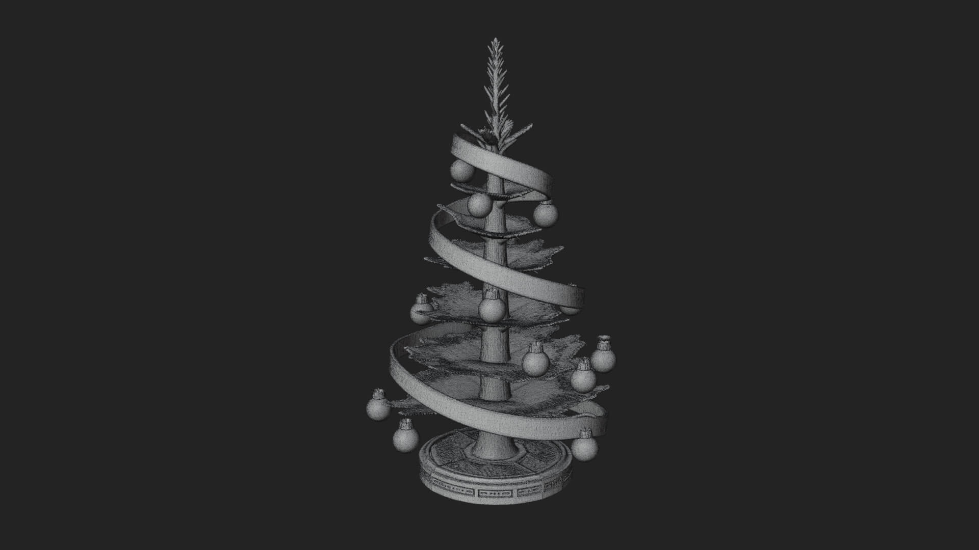 Decorated Christmas Tree Model Design 47 3D Print Model 3D Model