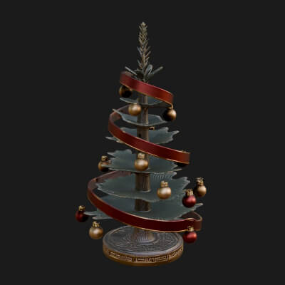 Decorated Christmas Tree Model Design 47 3D Print Model