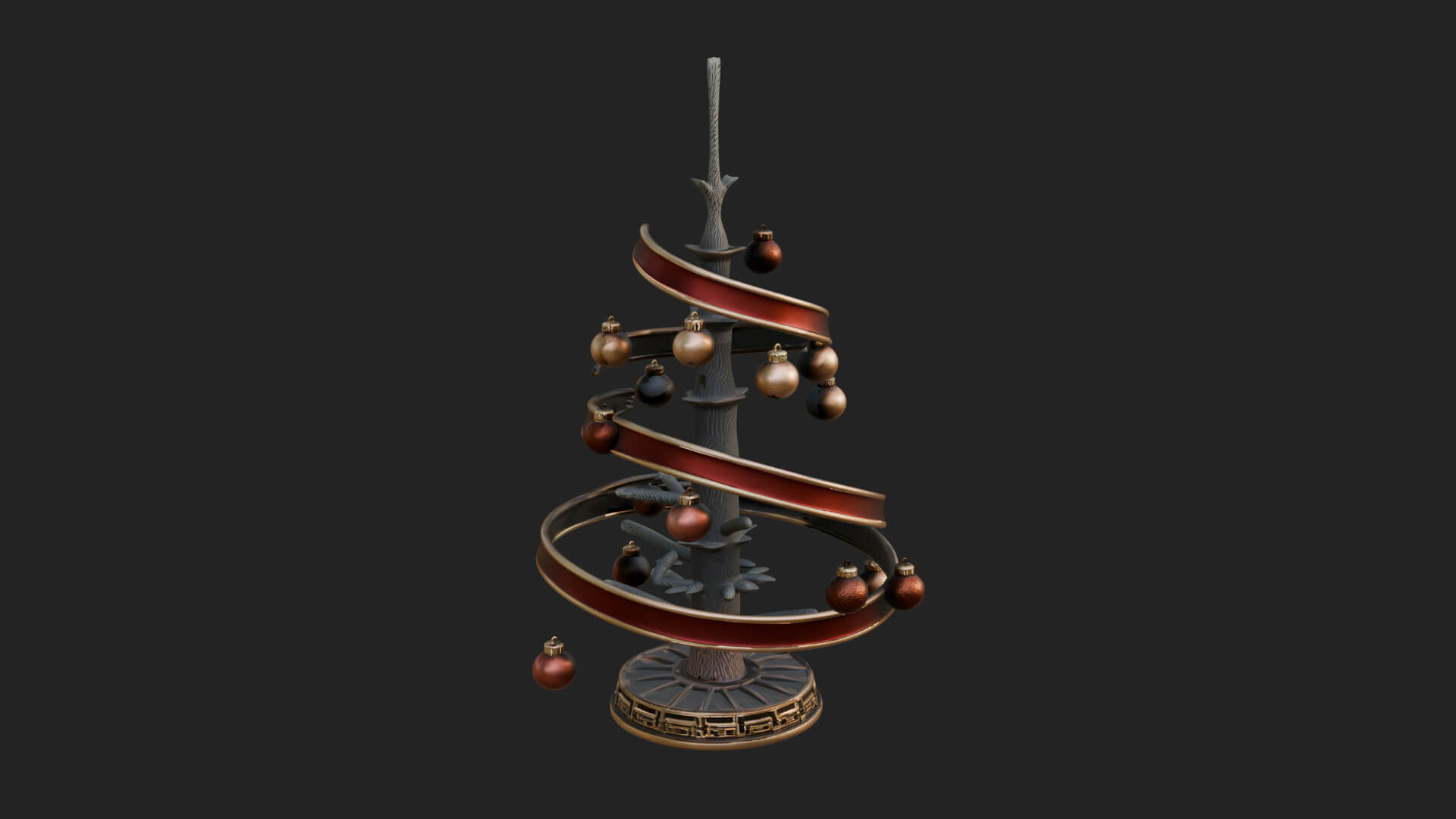 Decorated Christmas Tree Model Design 48 3D Print Model 3D Model