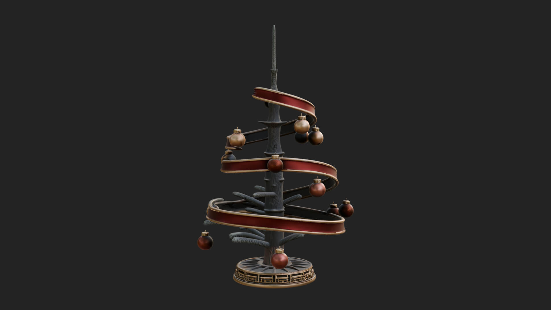 Decorated Christmas Tree Model Design 48 3D Print Model 3D Model