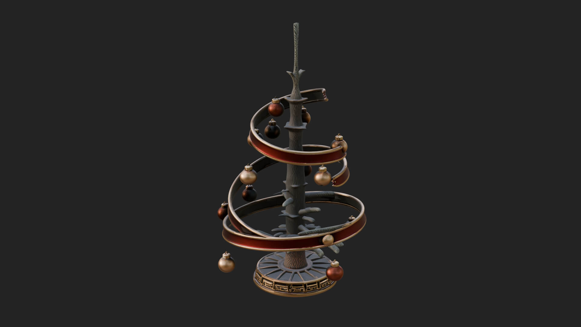 Decorated Christmas Tree Model Design 48 3D Print Model 3D Model