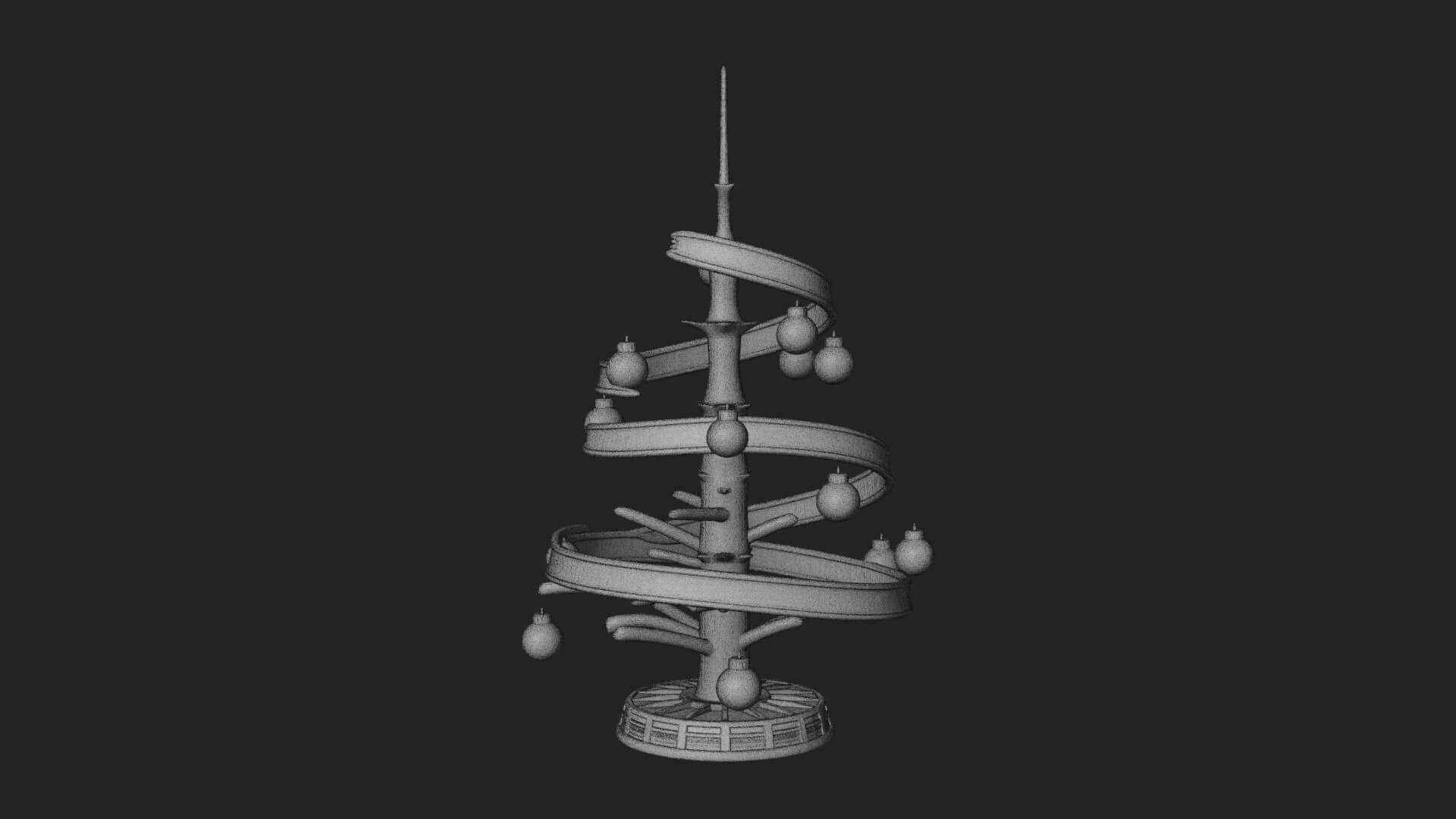 Decorated Christmas Tree Model Design 48 3D Print Model 3D Model