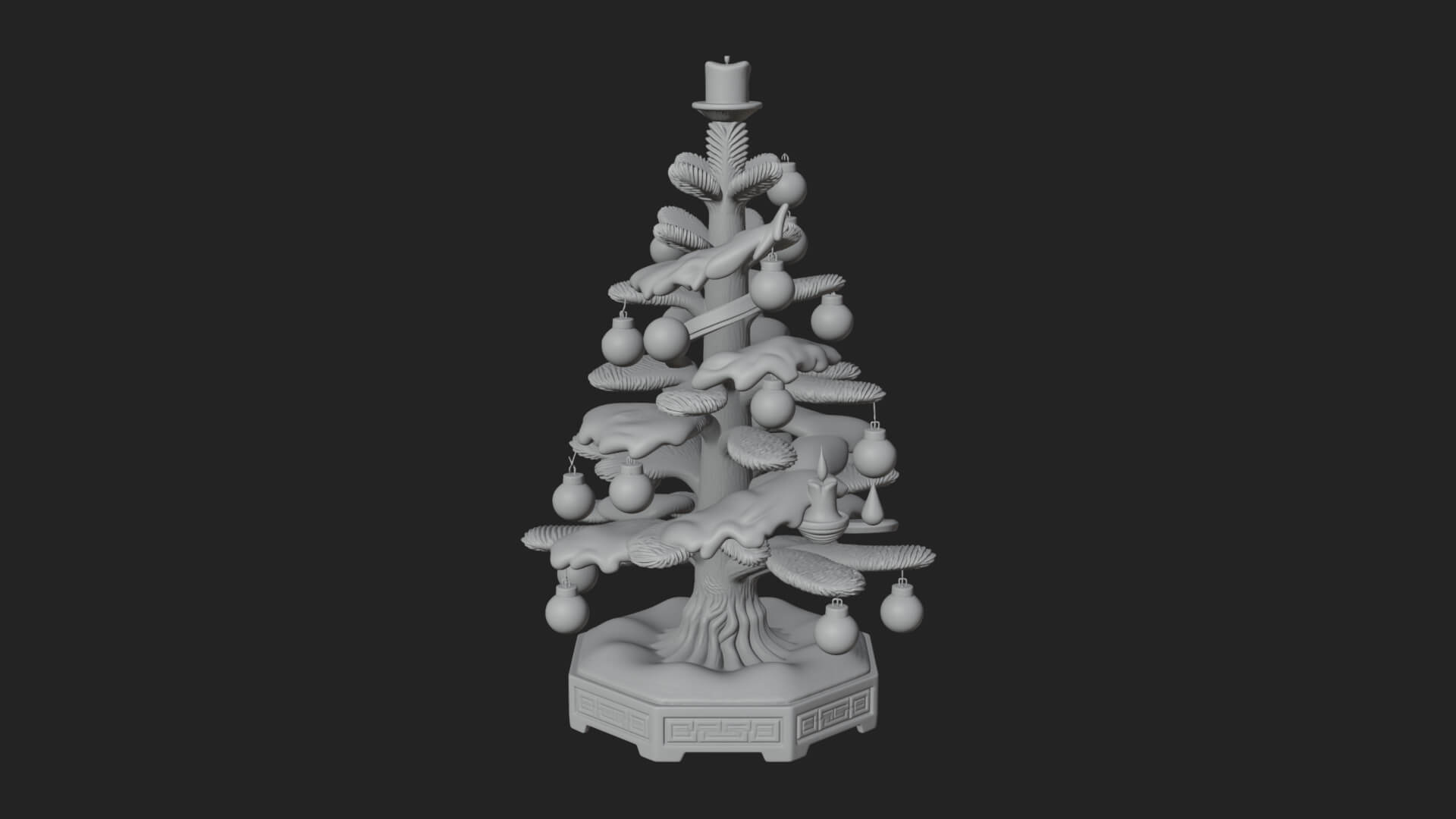Decorated Christmas Tree Model Design 49 3D Print Model 3D Model