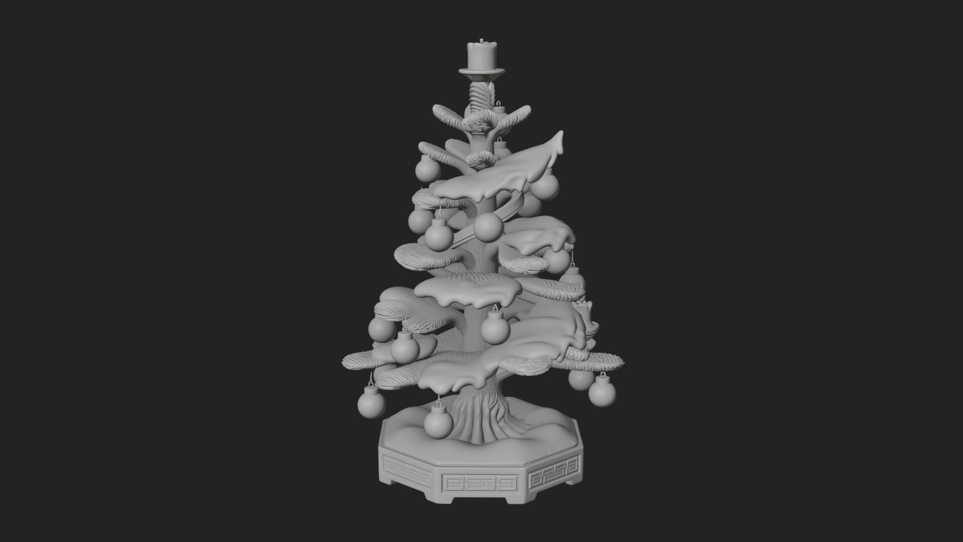 Decorated Christmas Tree Model Design 49 3D Print Model 3D Model