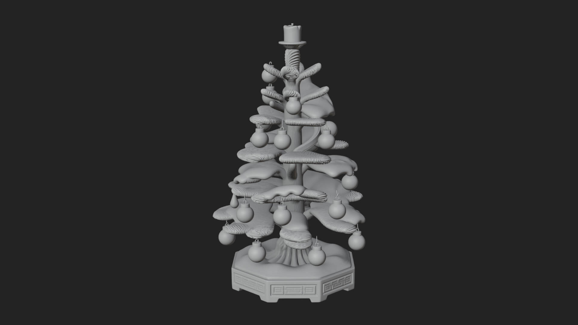Decorated Christmas Tree Model Design 49 3D Print Model 3D Model