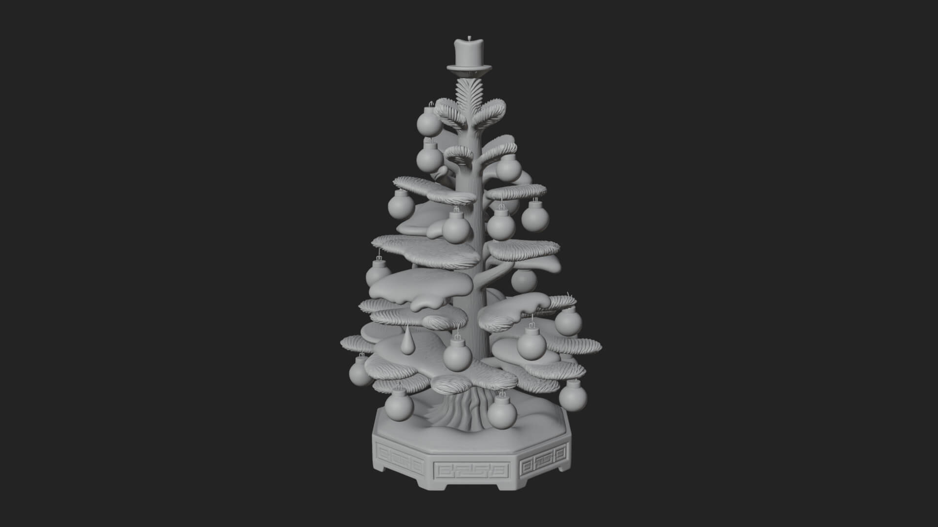 Decorated Christmas Tree Model Design 49 3D Print Model 3D Model