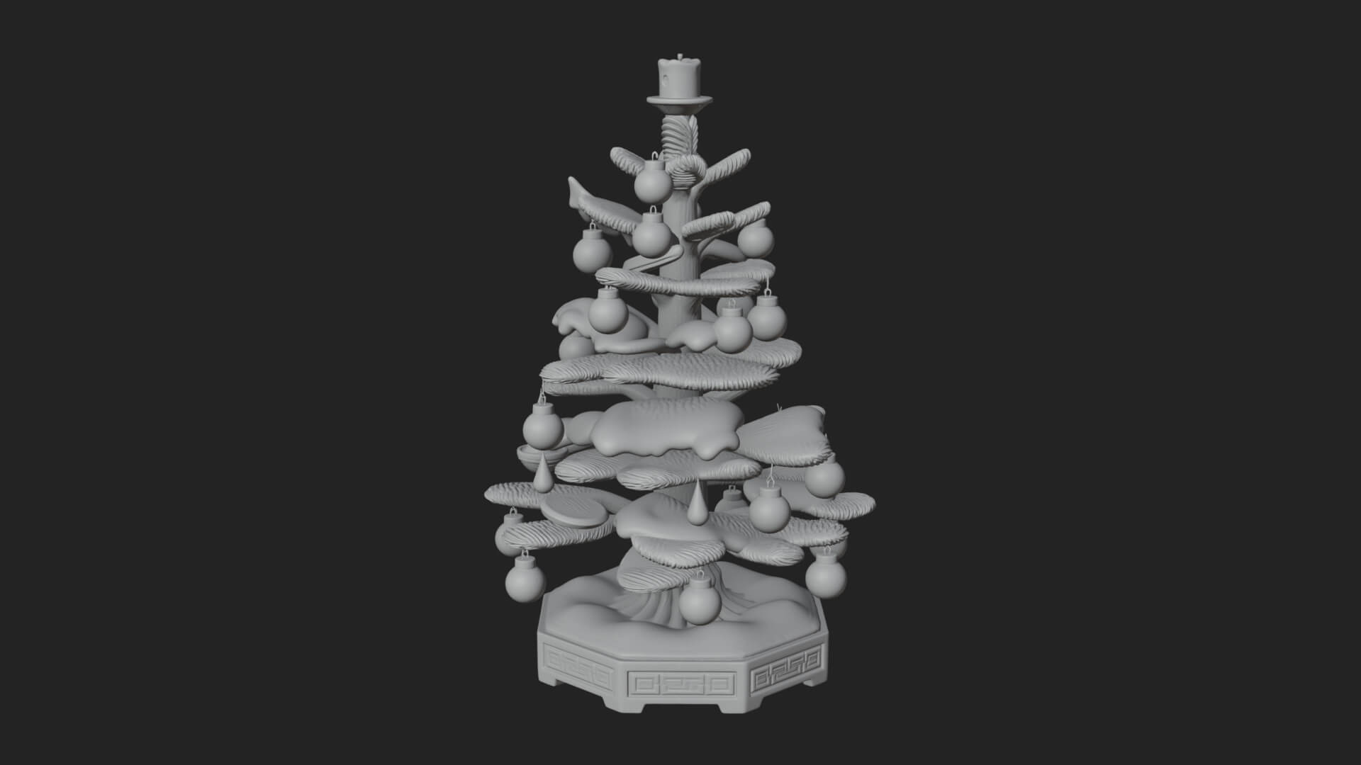 Decorated Christmas Tree Model Design 49 3D Print Model 3D Model